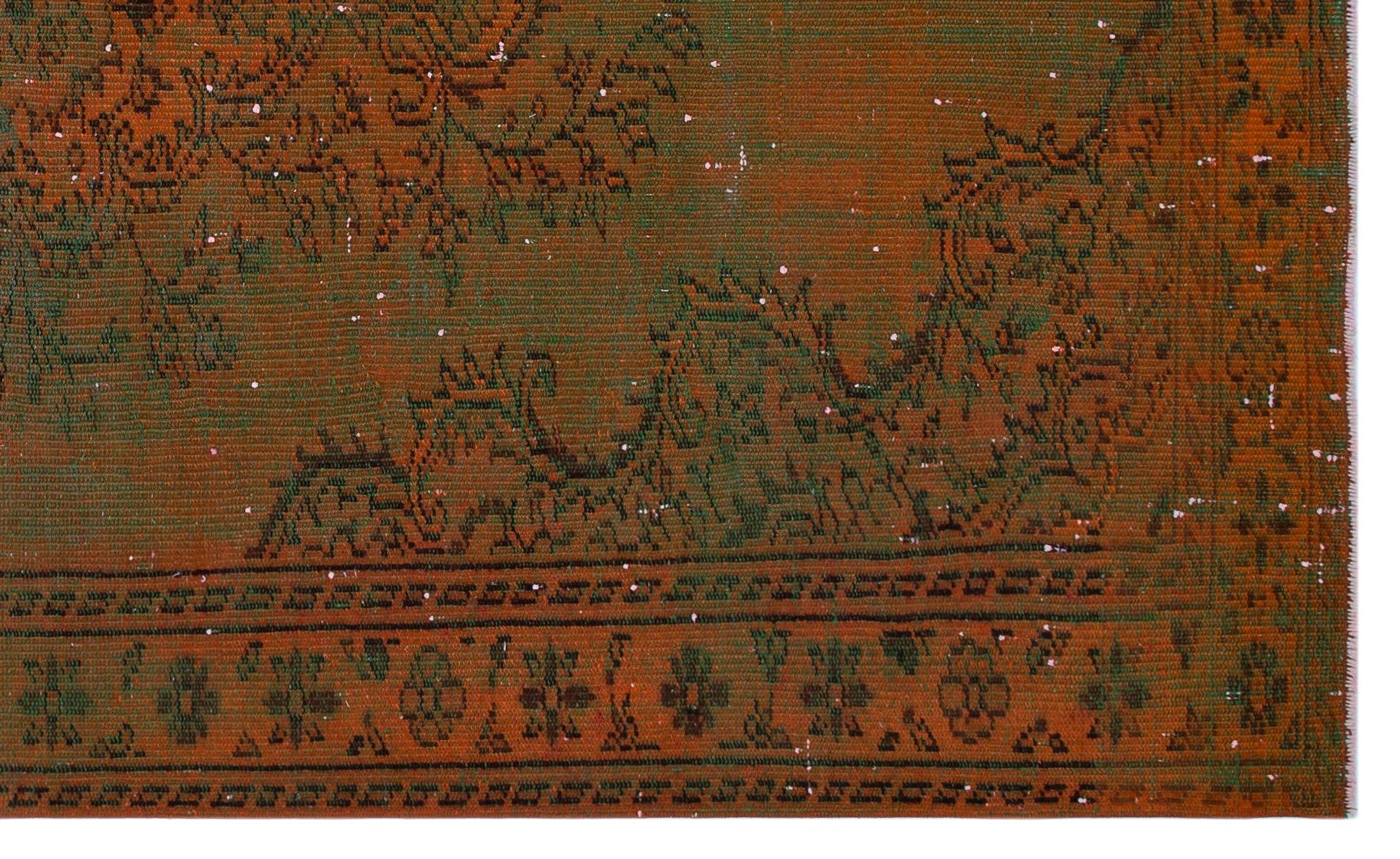 Brown Over Dyed Vintage Rug 5'3'' x 8'6'' ft 160 x 260 cm