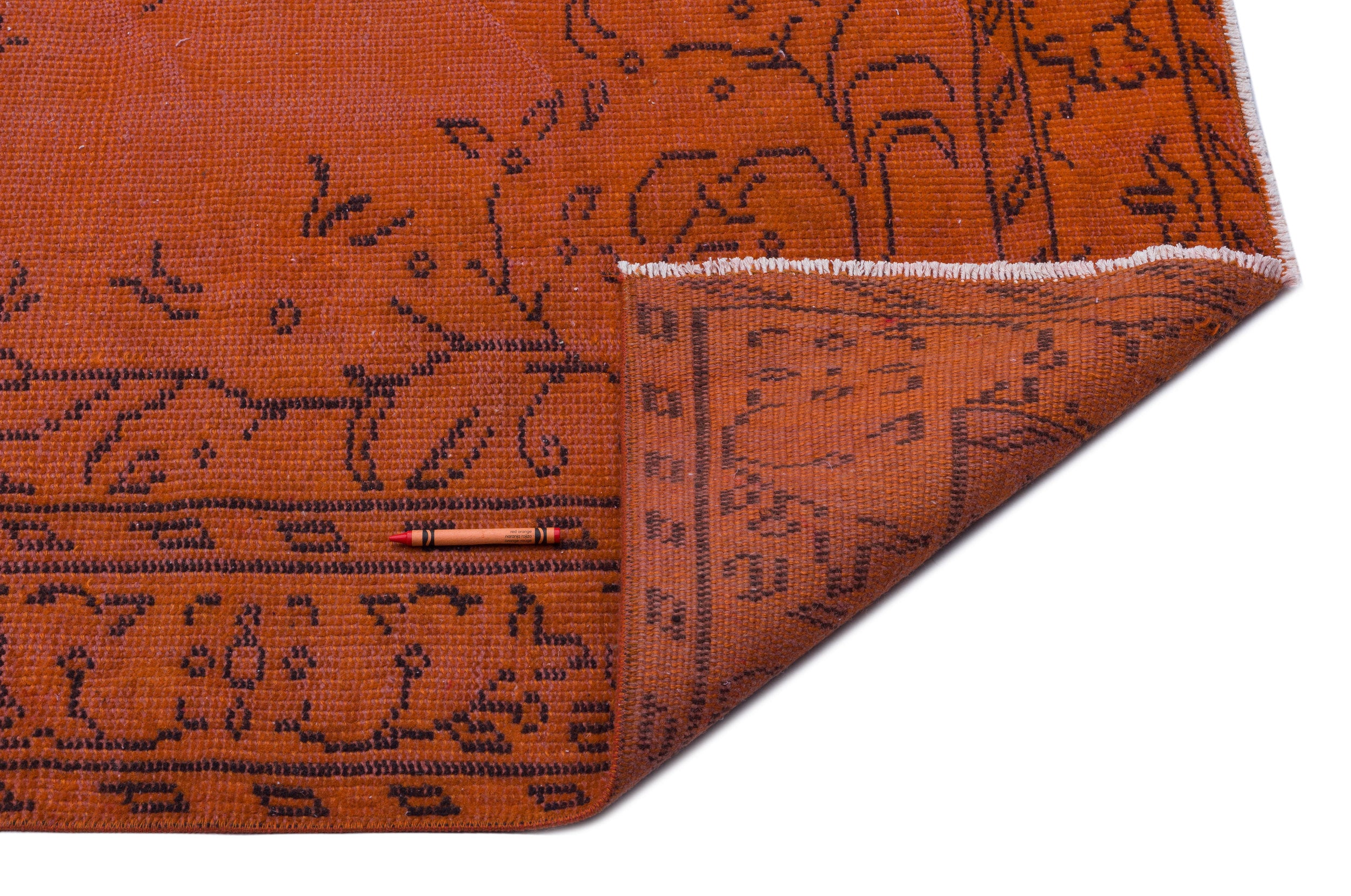 Orange Over Dyed Vintage Rug 5'0'' x 8'5'' ft 153 x 257 cm