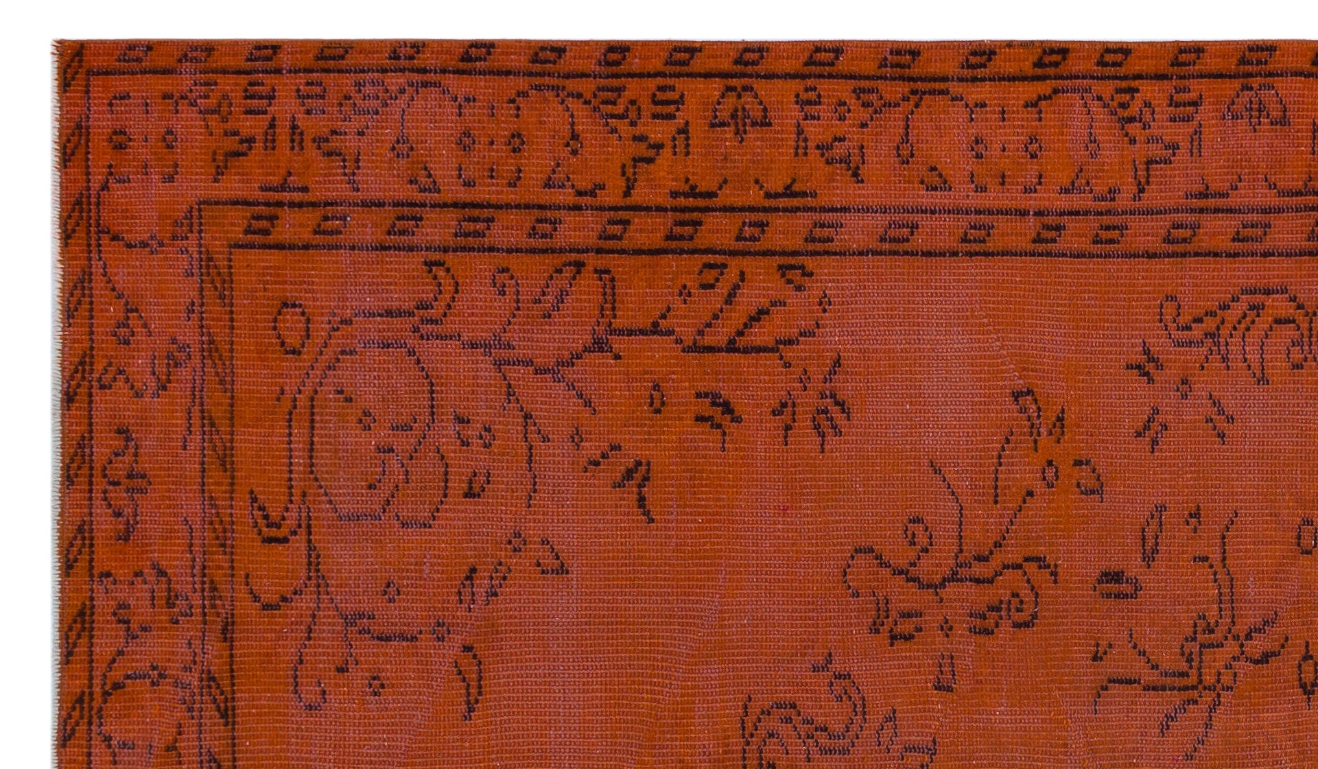 Orange Over Dyed Vintage Rug 5'0'' x 8'5'' ft 153 x 257 cm
