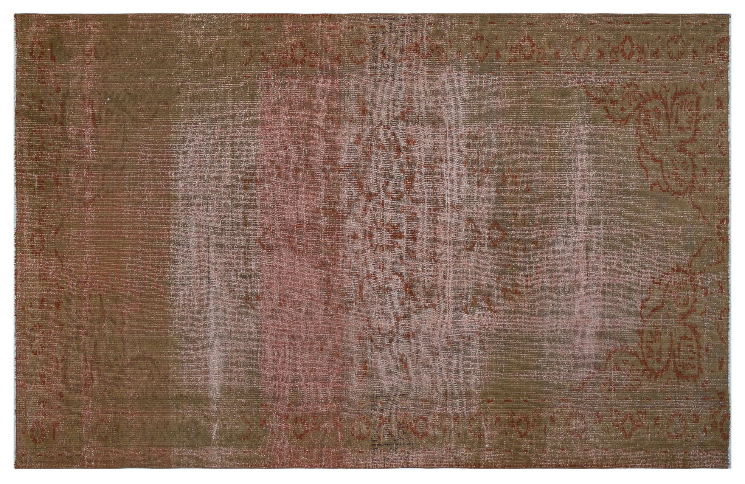 Brown Over Dyed Vintage Rug 5'3'' x 8'1'' ft 161 x 247 cm