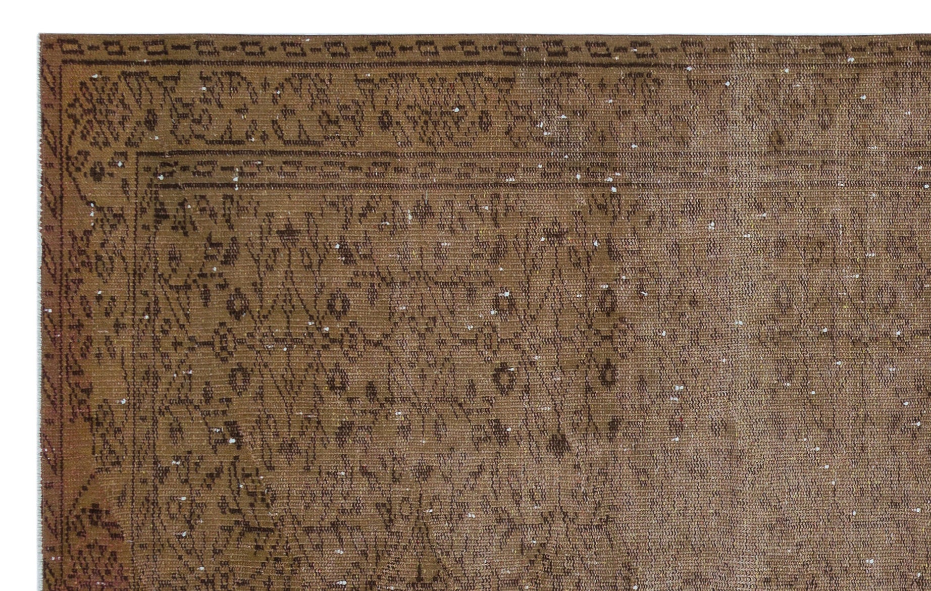 Brown Over Dyed Vintage Rug 5'3'' x 8'6'' ft 160 x 258 cm