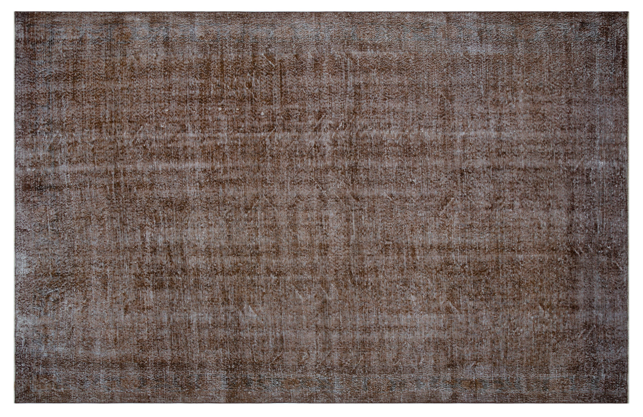 Brown Over Dyed Vintage Rug 7'1'' x 10'12'' ft 217 x 335 cm