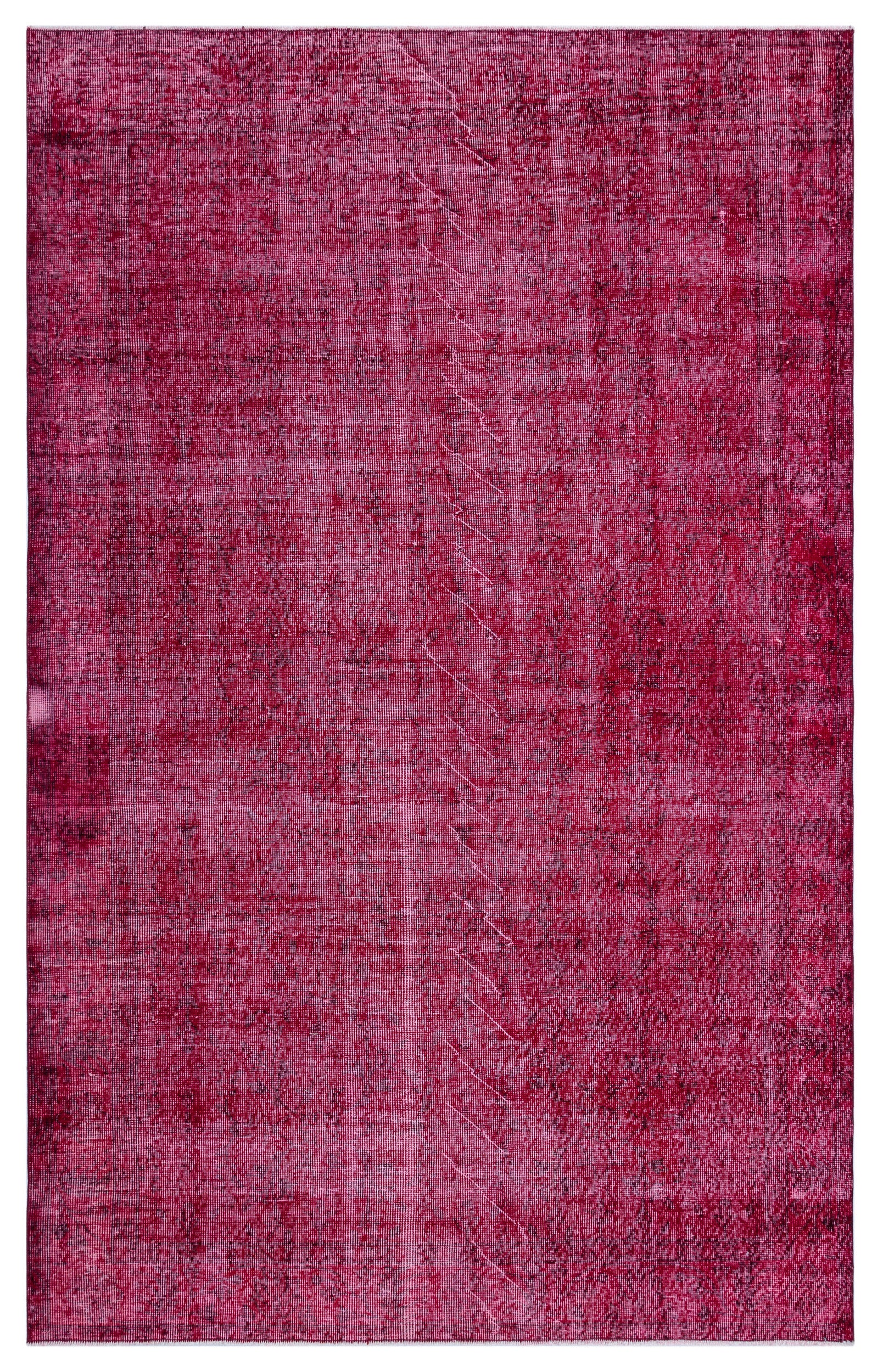 Red Over Dyed Vintage Rug 5'5'' x 8'8'' ft 164 x 265 cm