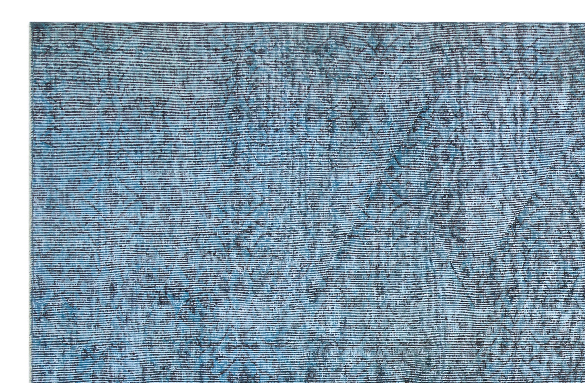 Blue Over Dyed Vintage Rug 6'7'' x 10'1'' ft 200 x 308 cm