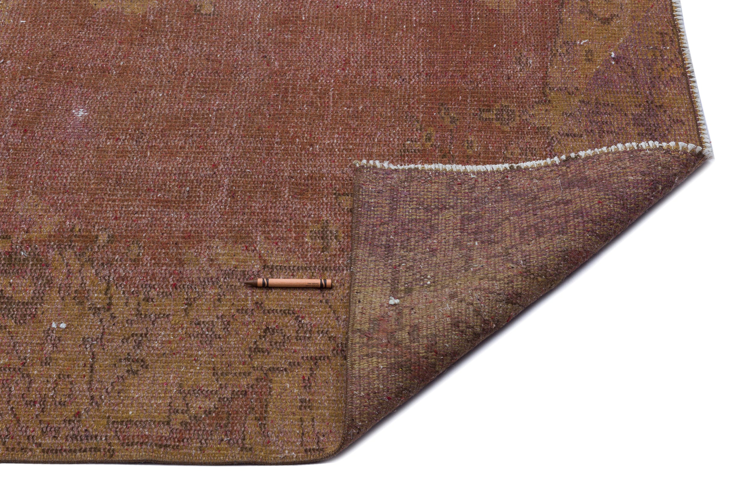 Brown Over Dyed Vintage Rug 5'2'' x 7'7'' ft 157 x 232 cm