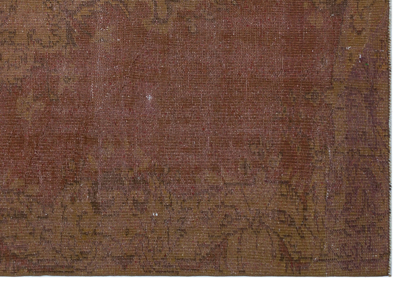 Brown Over Dyed Vintage Rug 5'2'' x 7'7'' ft 157 x 232 cm