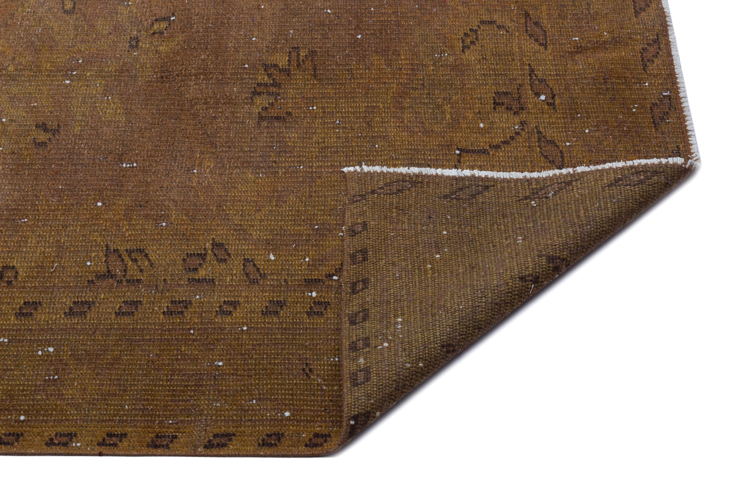 Brown Over Dyed Vintage Rug 5'4'' x 8'10'' ft 163 x 270 cm