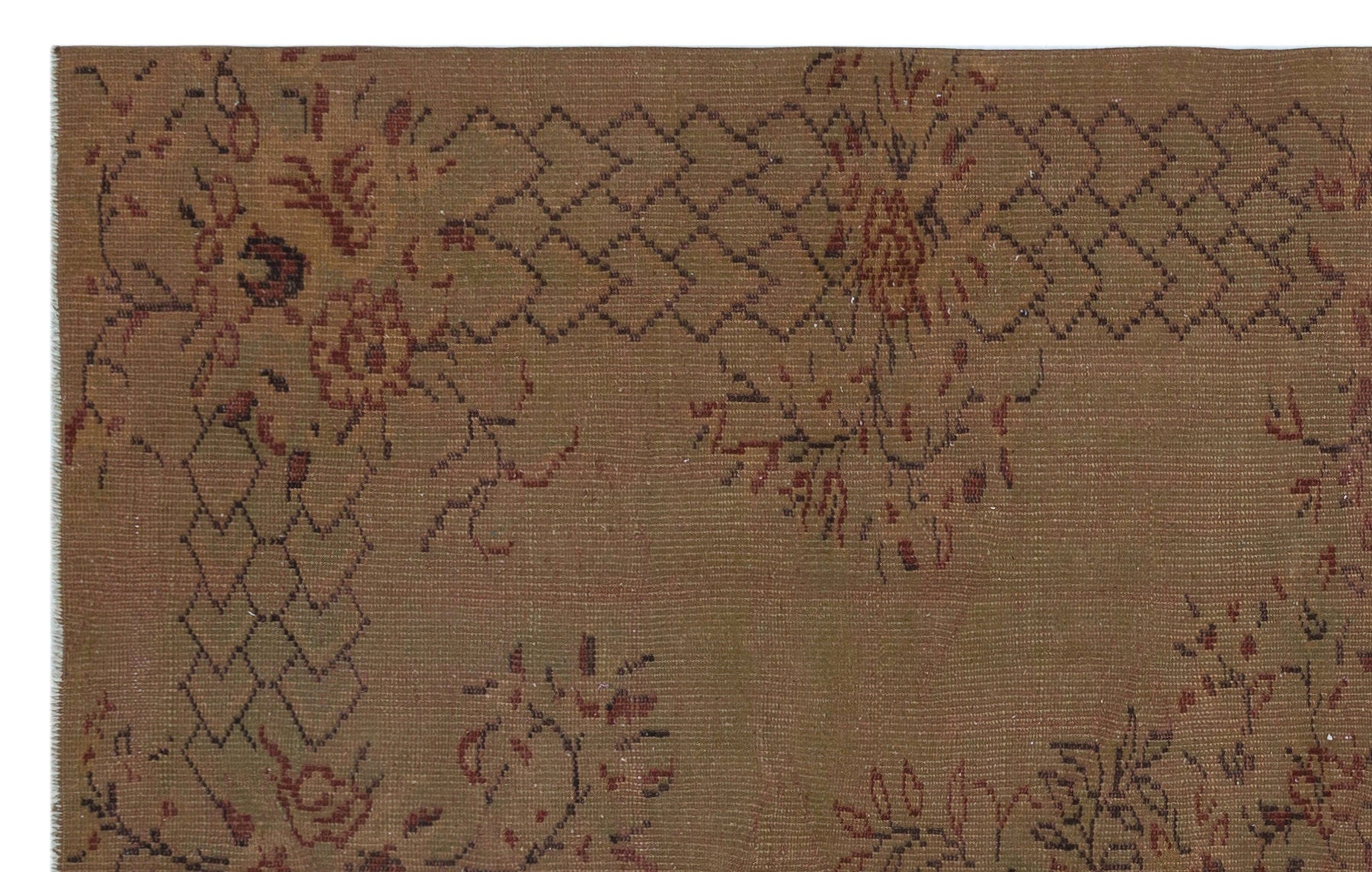 Brown Over Dyed Vintage Rug 5'3'' x 8'4'' ft 159 x 253 cm