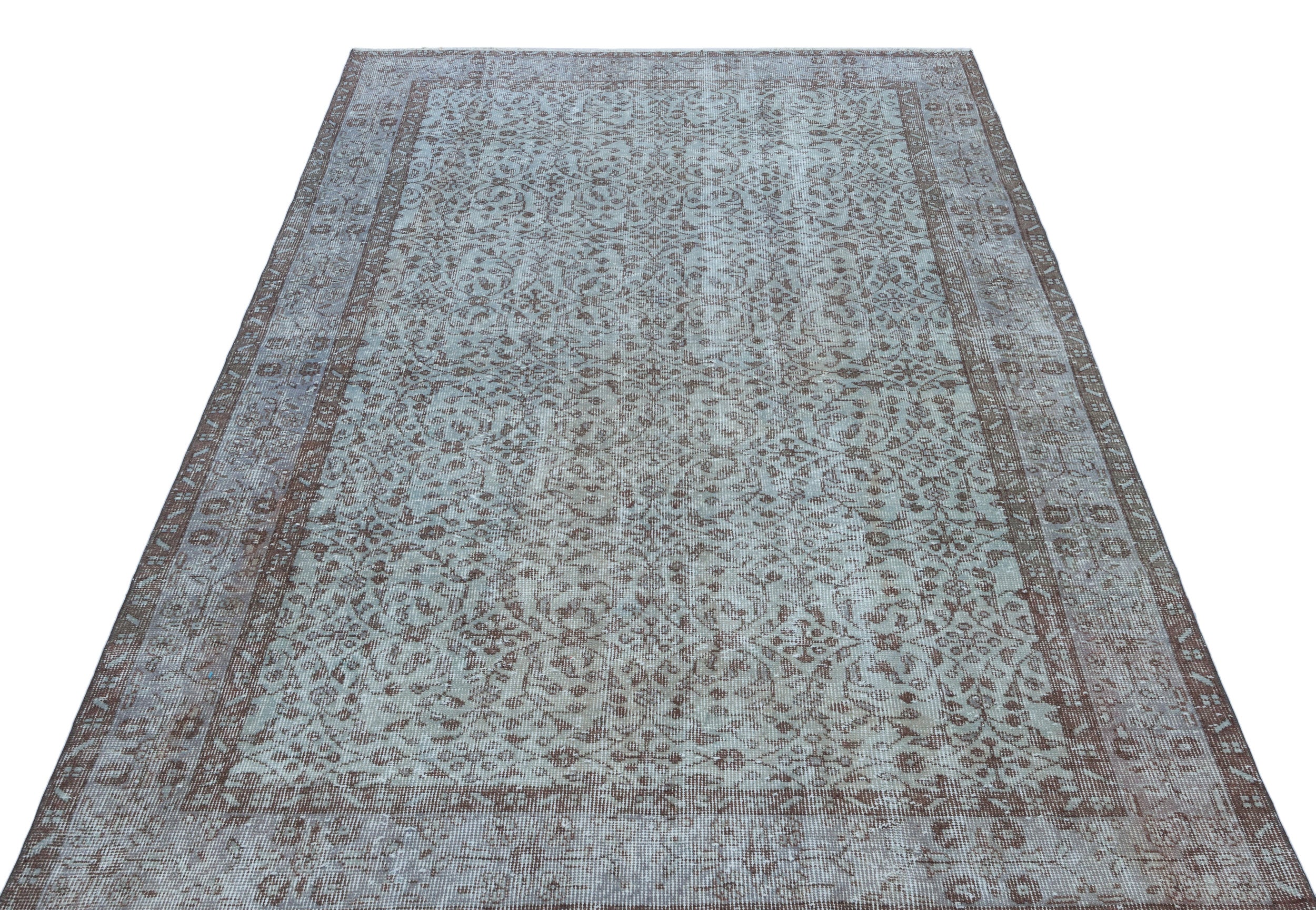 Blue Over Dyed Vintage Rug 5'0'' x 8'3'' ft 153 x 251 cm
