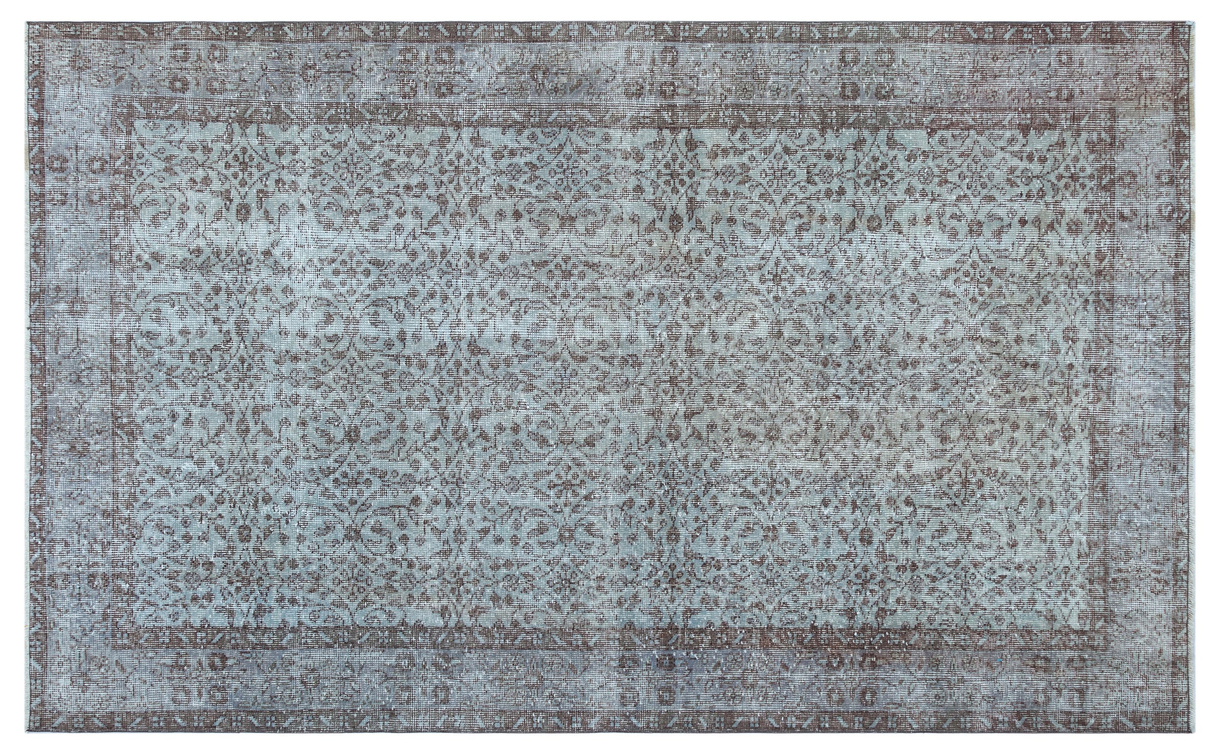 Blue Over Dyed Vintage Rug 5'0'' x 8'3'' ft 153 x 251 cm