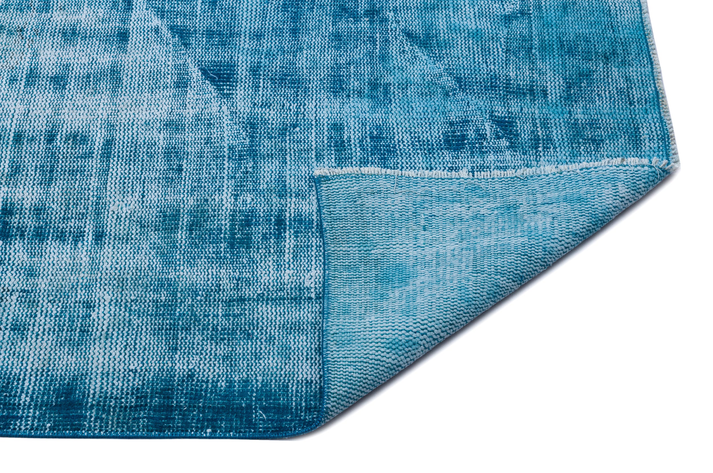 Turquoise  Over Dyed Vintage Rug 5'3'' x 8'9'' ft 161 x 266 cm
