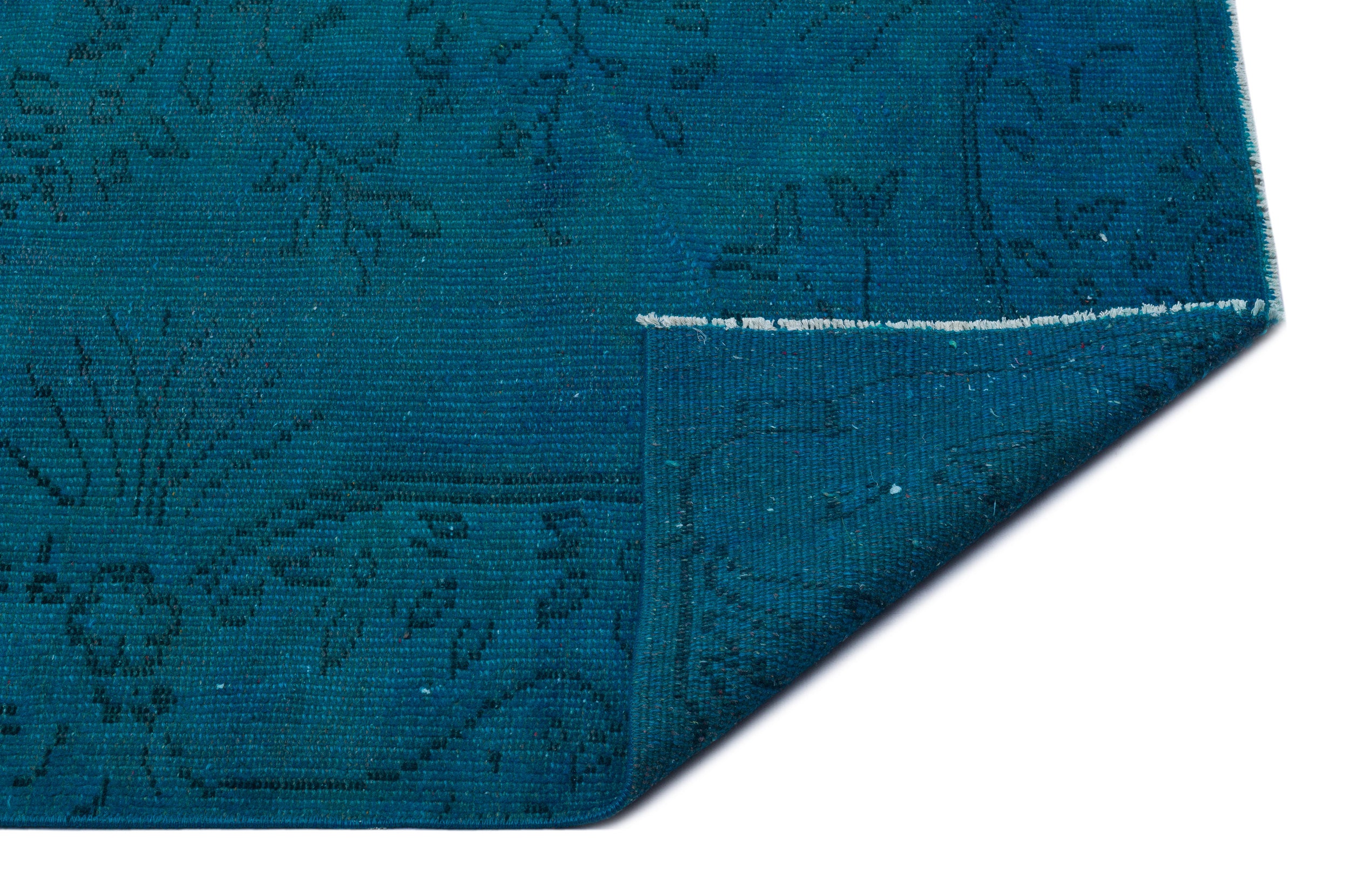 Turquoise  Over Dyed Vintage Rug 5'3'' x 8'5'' ft 161 x 256 cm