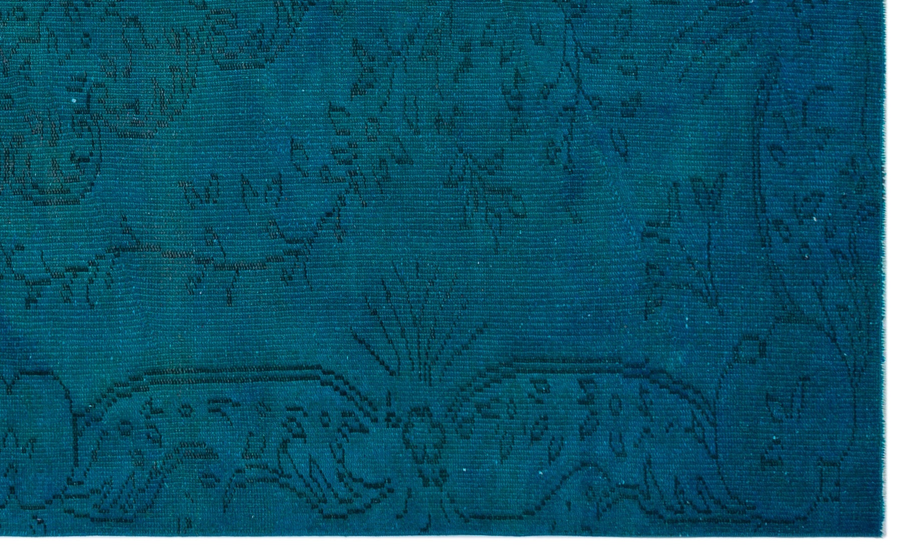 Turquoise  Over Dyed Vintage Rug 5'3'' x 8'5'' ft 161 x 256 cm