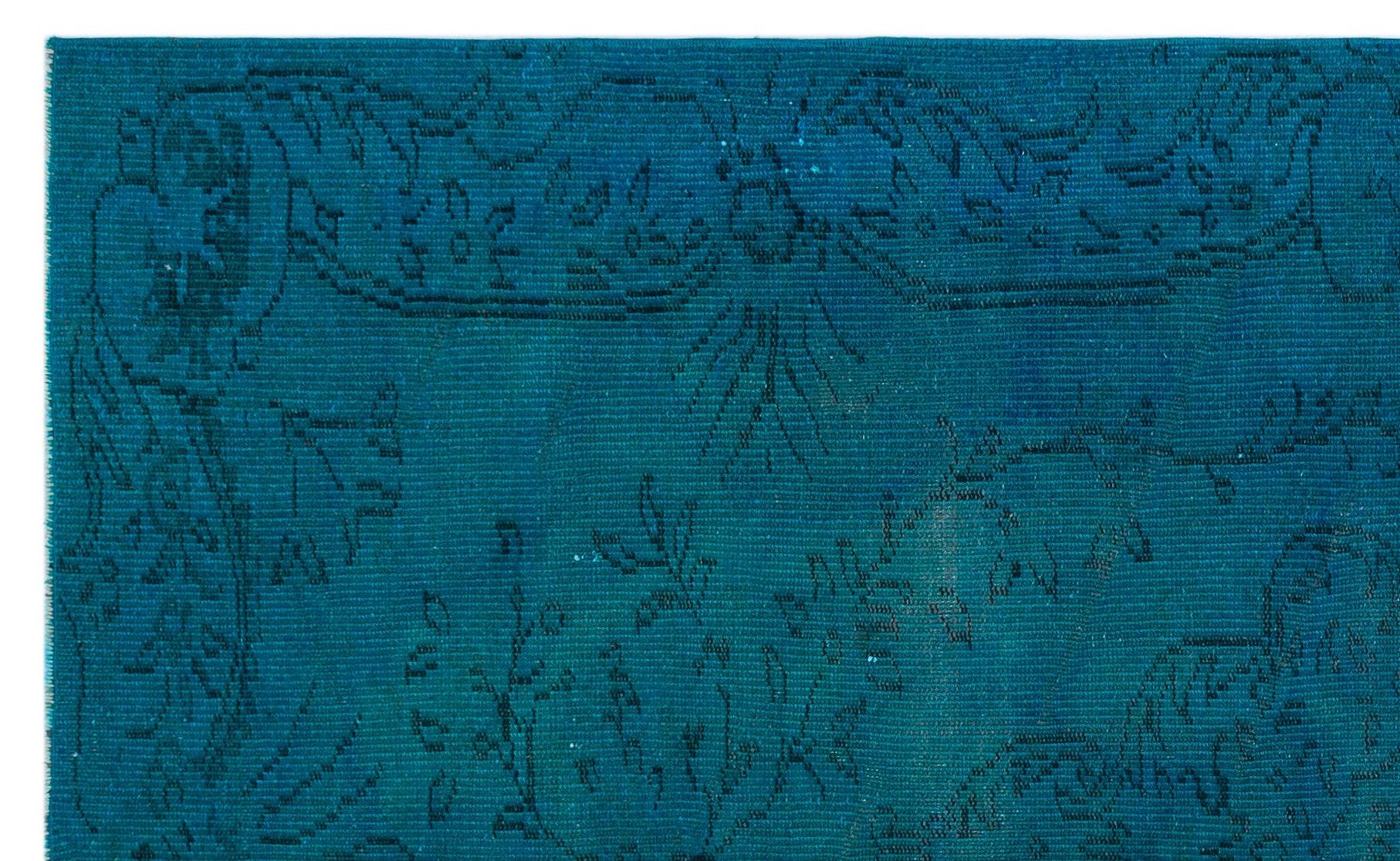 Turquoise  Over Dyed Vintage Rug 5'3'' x 8'5'' ft 161 x 256 cm