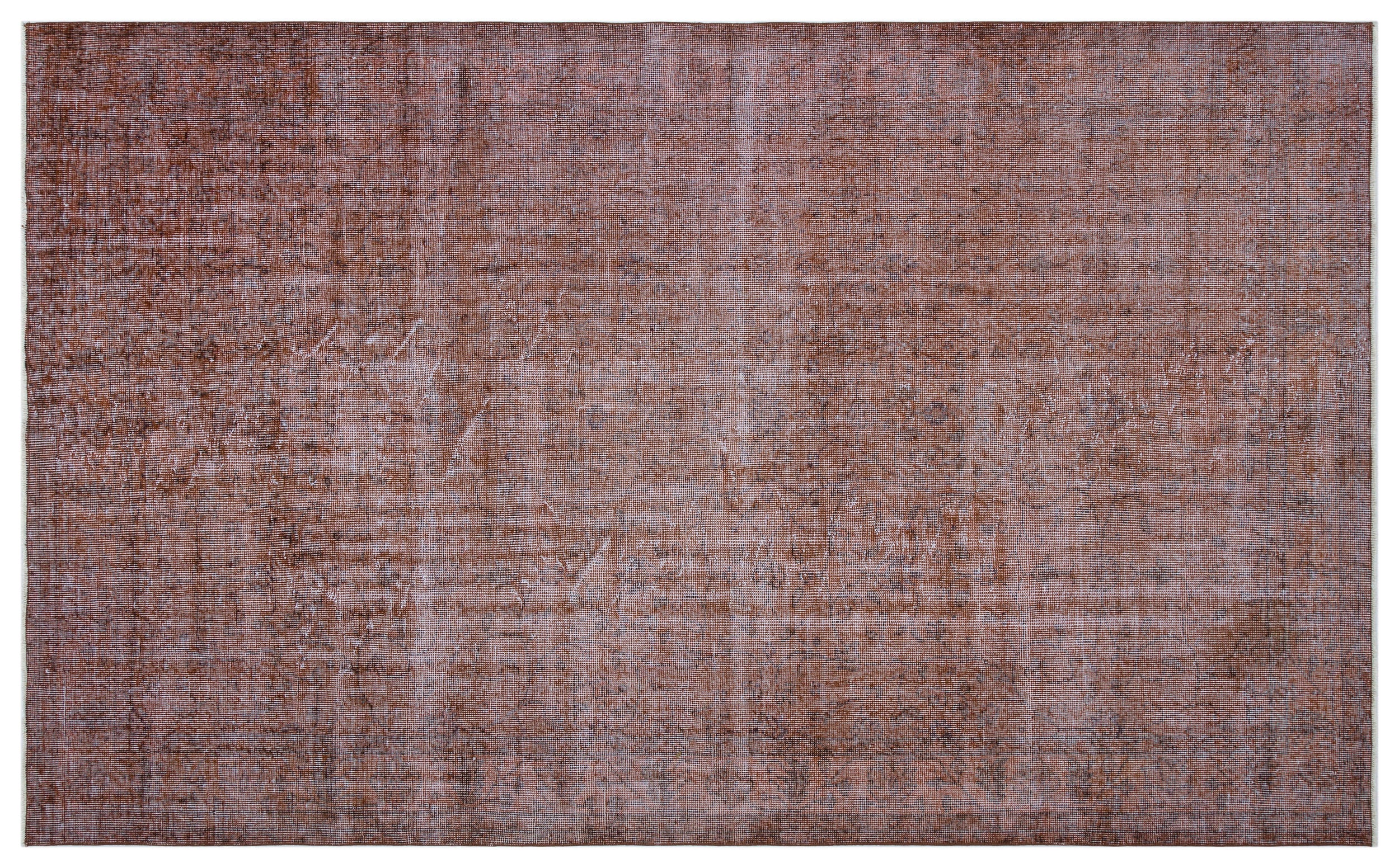 Brown Over Dyed Vintage Rug 5'8'' x 9'4'' ft 173 x 285 cm