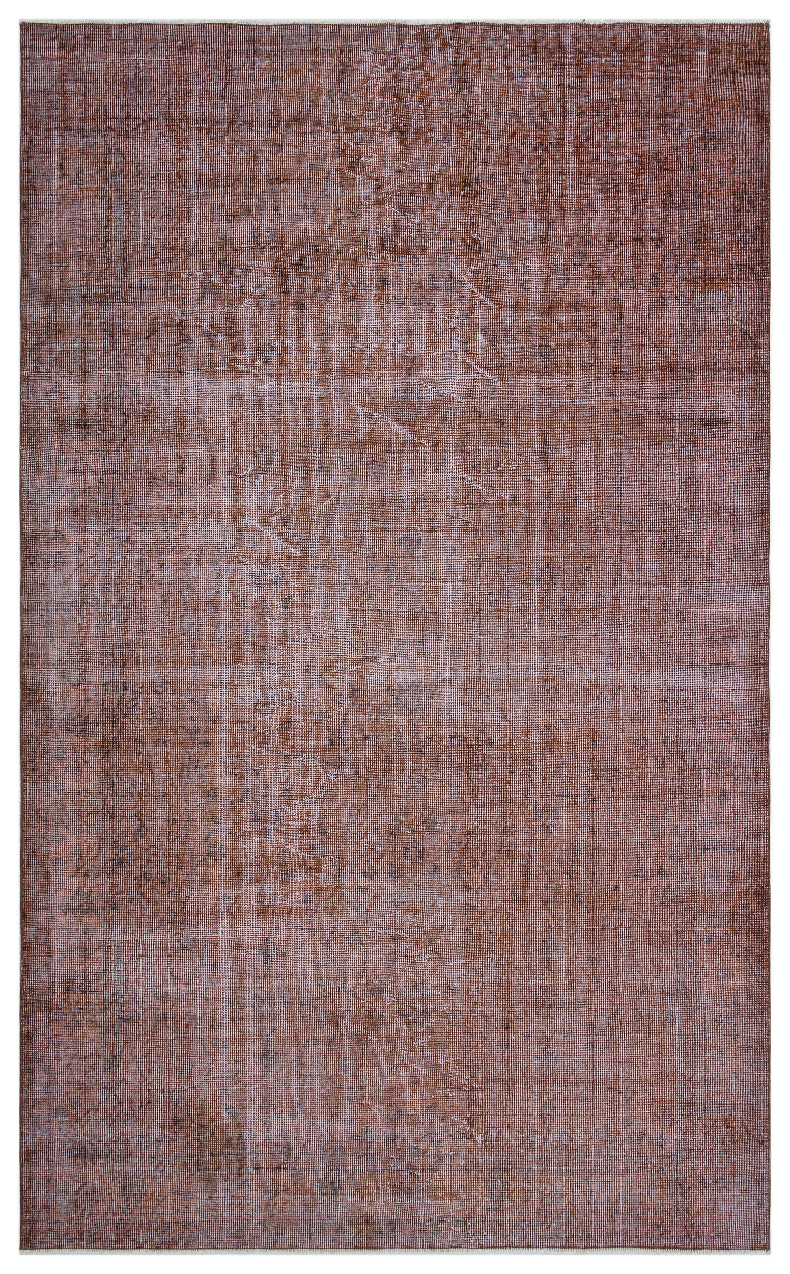 Brown Over Dyed Vintage Rug 5'8'' x 9'4'' ft 173 x 285 cm