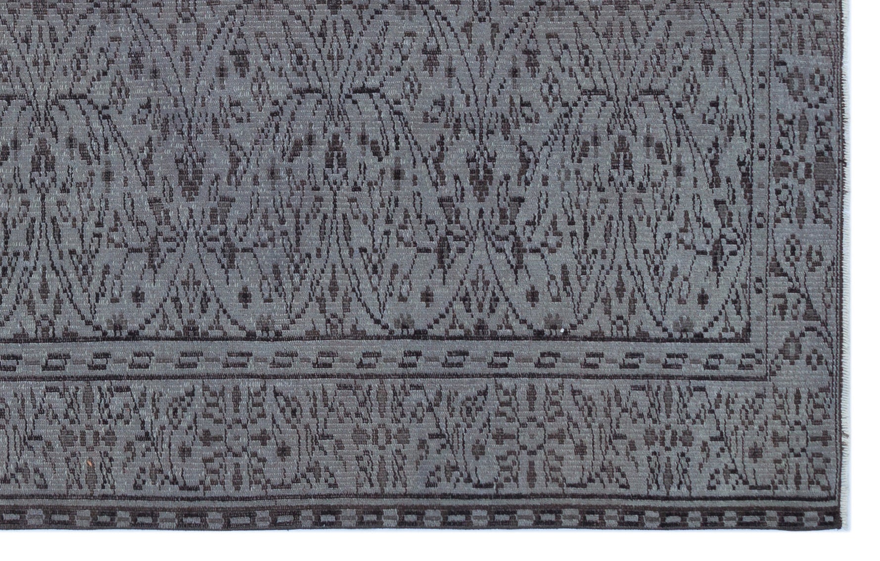 Gray Over Dyed Vintage Rug 5'3'' x 8'2'' ft 161 x 248 cm