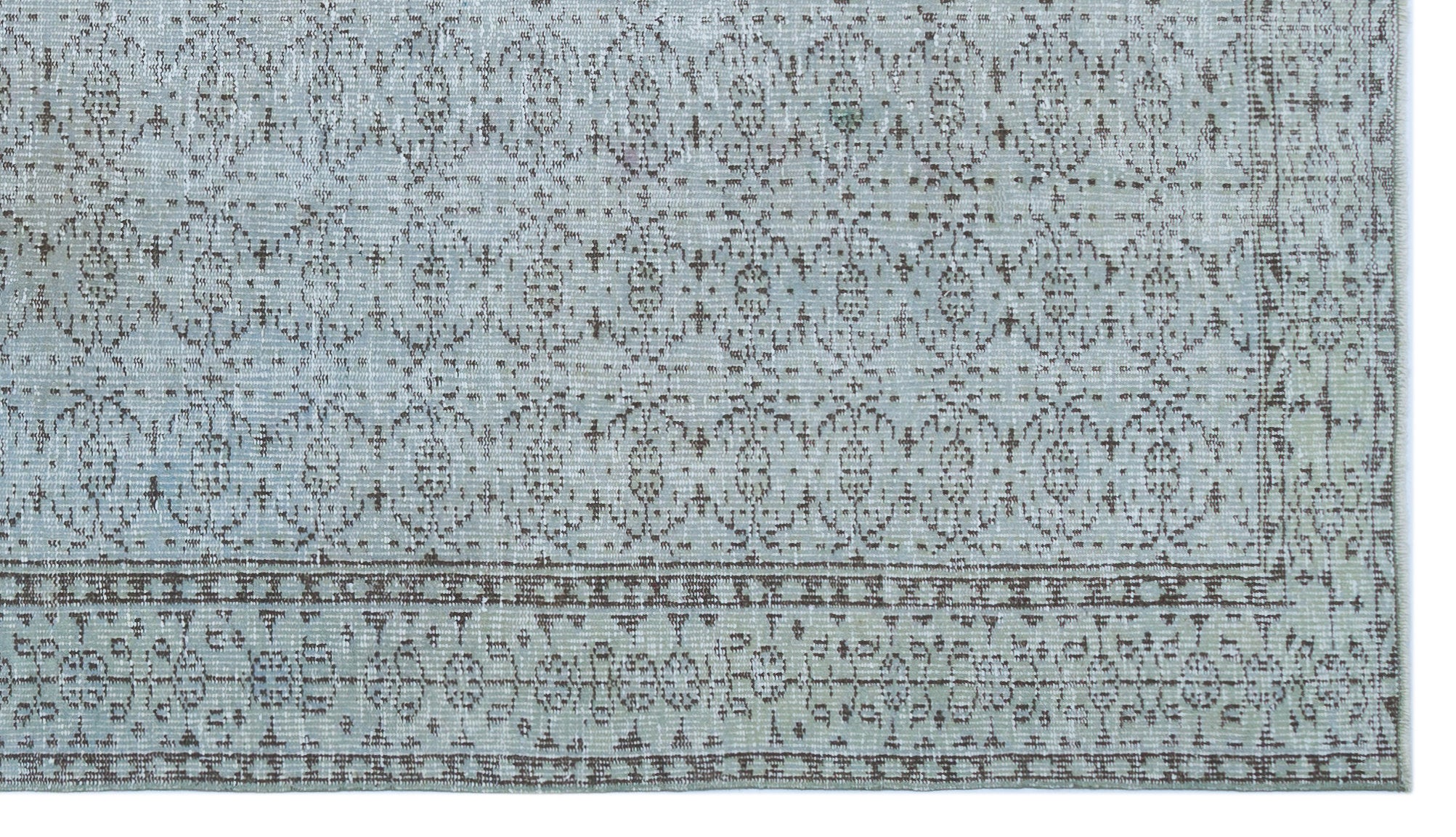 Blue Over Dyed Vintage Rug 5'2'' x 9'2'' ft 158 x 280 cm