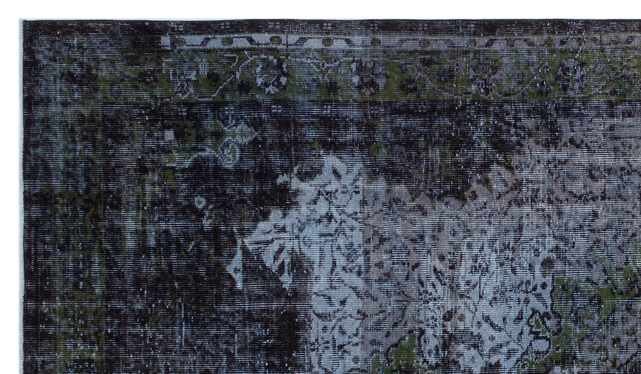Retro Over Dyed Vintage Rug 5'5'' x 9'4'' ft 165 x 284 cm