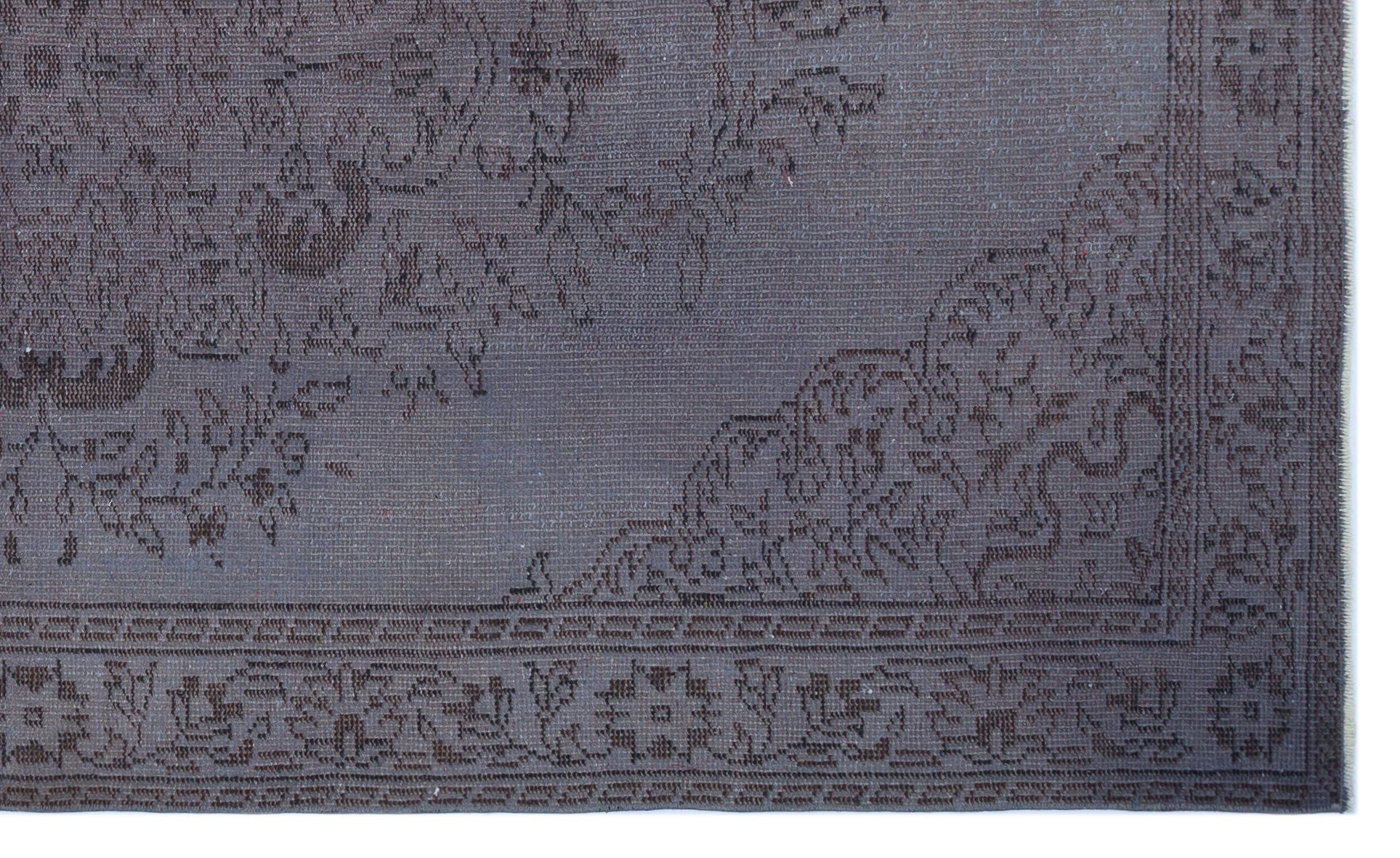 Gray Over Dyed Vintage Rug 5'5'' x 8'10'' ft 165 x 268 cm