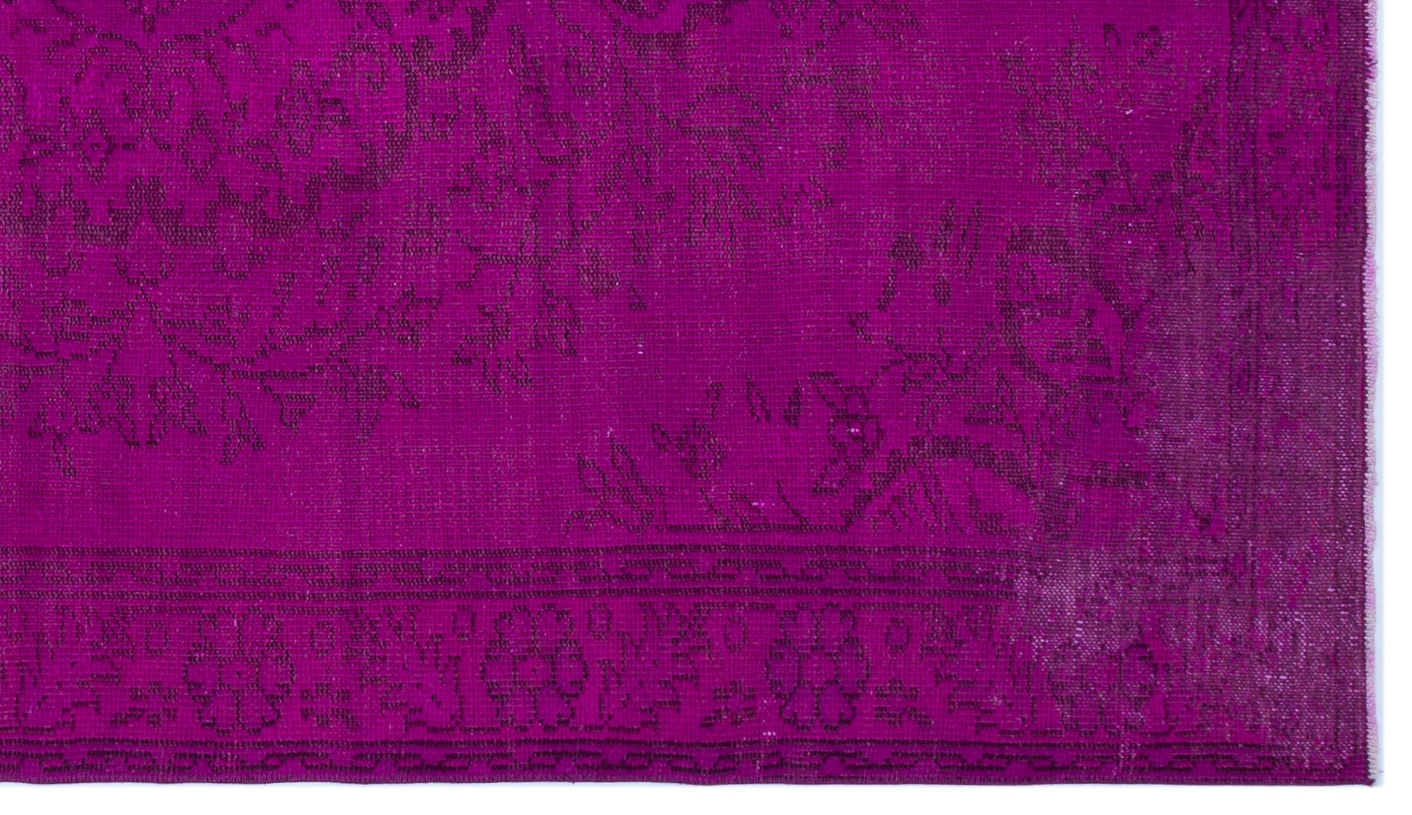 Fuchsia Over Dyed Vintage Rug 5'4'' x 9'3'' ft 162 x 283 cm
