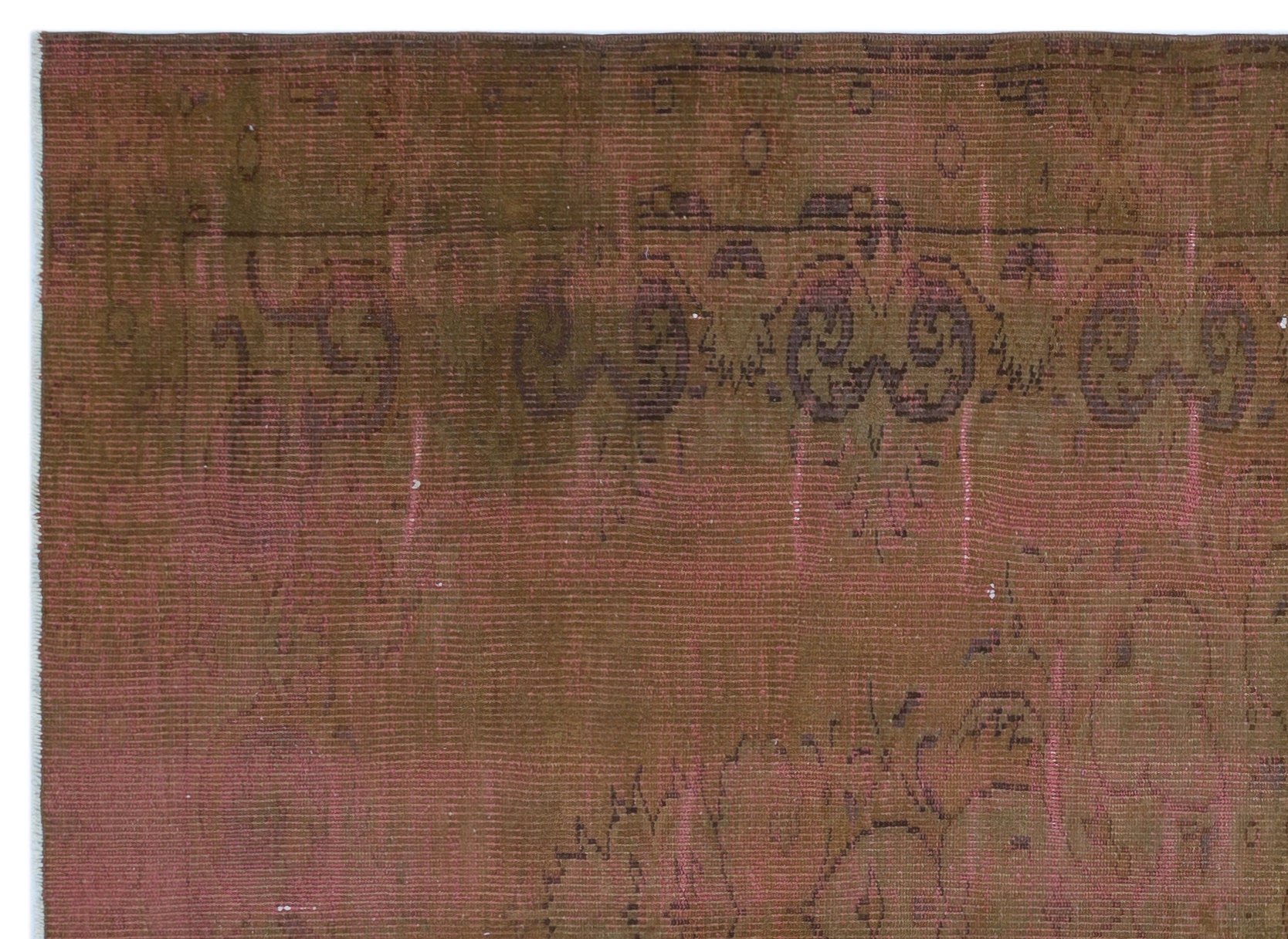 Brown Over Dyed Vintage Rug 5'6'' x 7'9'' ft 167 x 236 cm