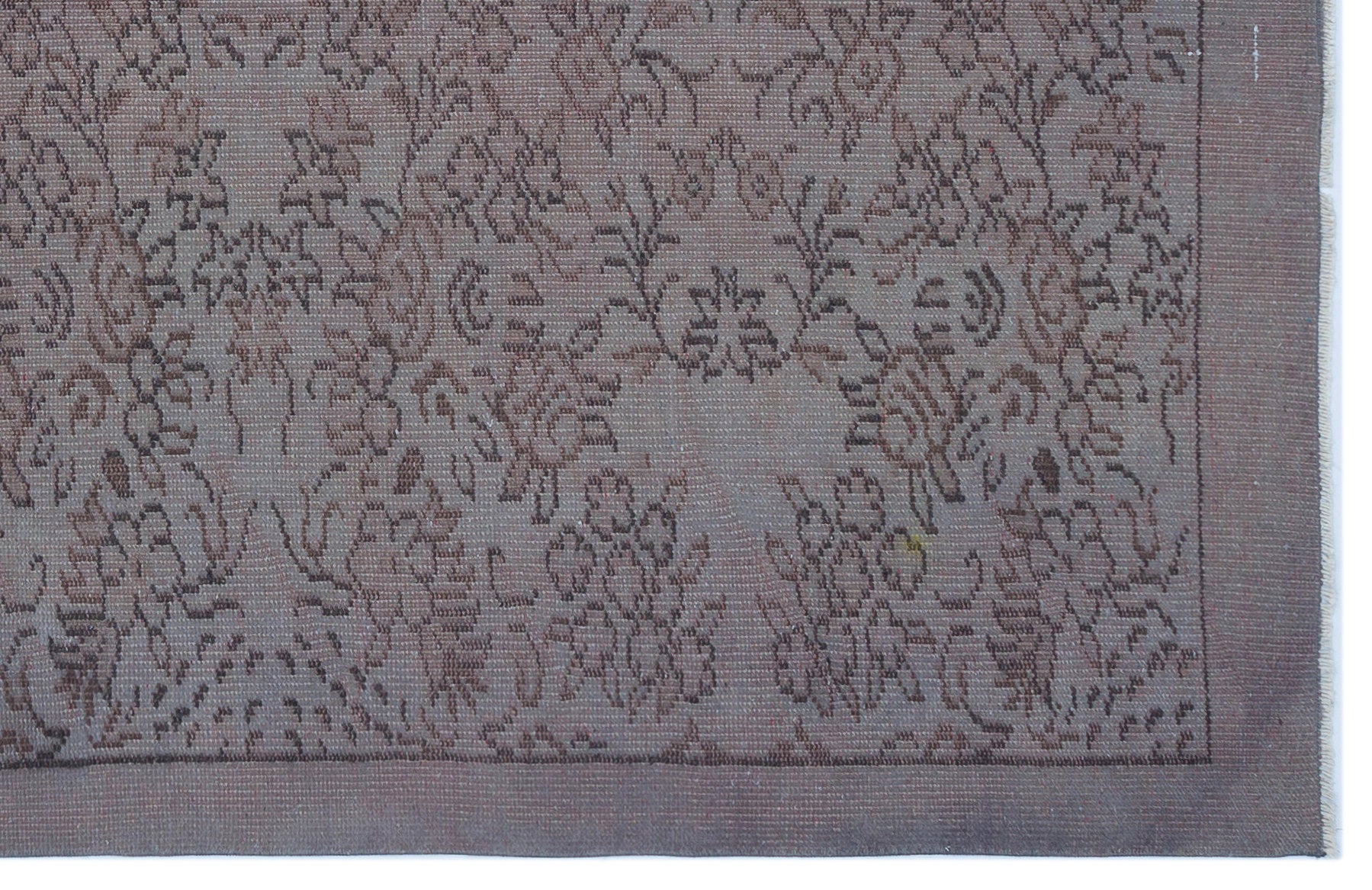Gray Over Dyed Vintage Rug 5'7'' x 8'5'' ft 169 x 256 cm