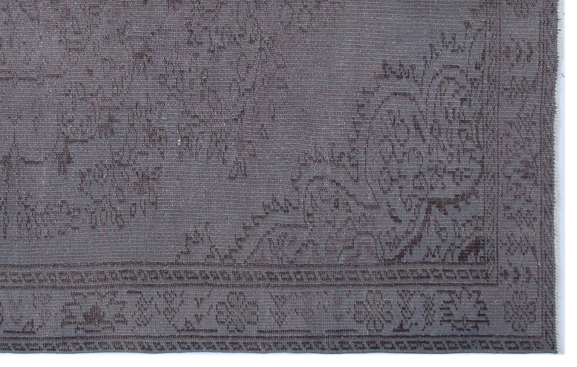 Gray Over Dyed Vintage Rug 5'6'' x 8'8'' ft 168 x 265 cm