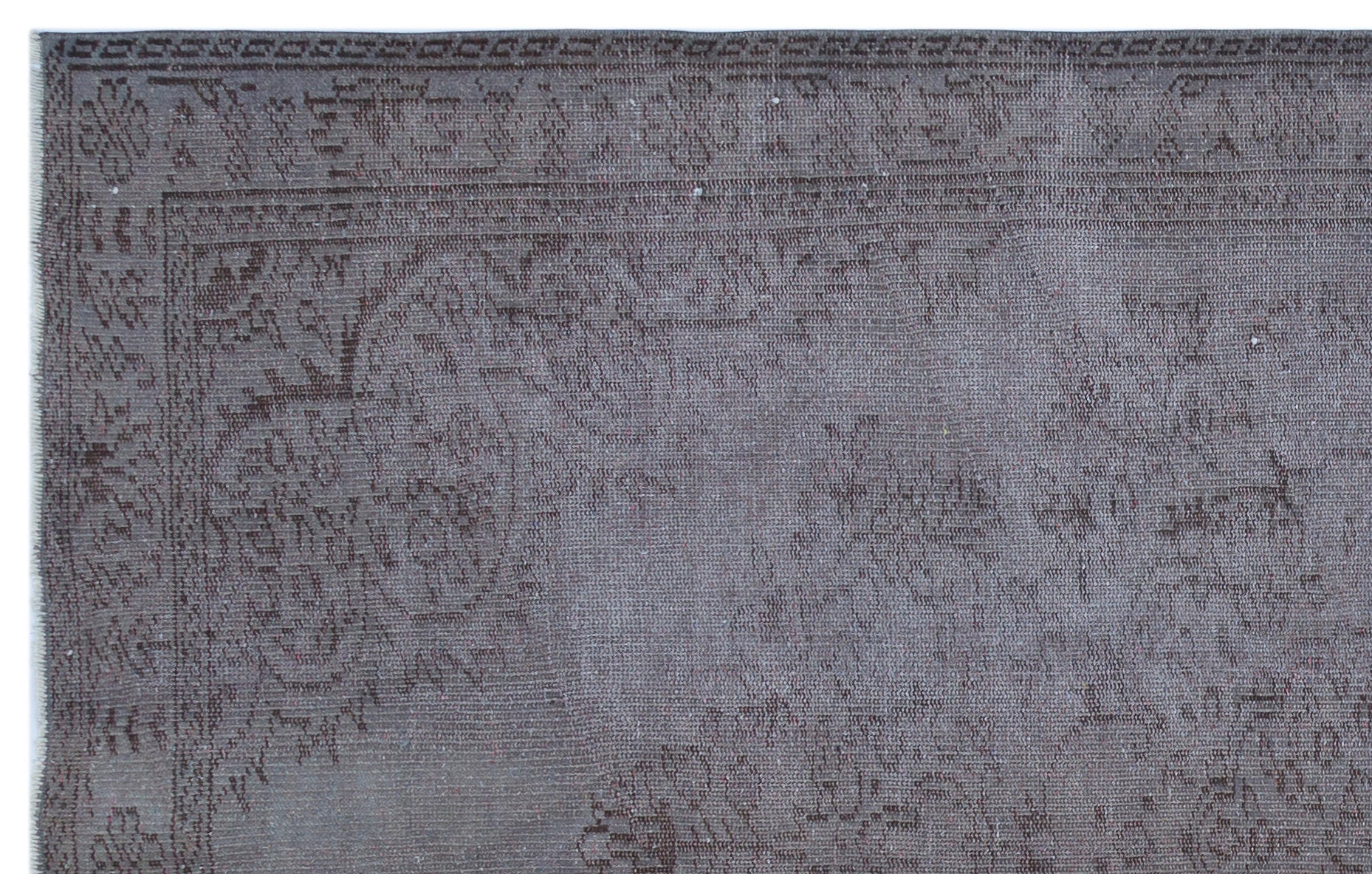 Gray Over Dyed Vintage Rug 5'6'' x 8'8'' ft 168 x 265 cm