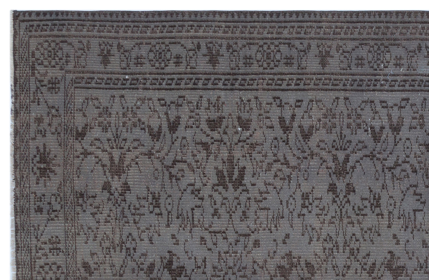 Gray Over Dyed Vintage Rug 5'2'' x 8'0'' ft 157 x 244 cm