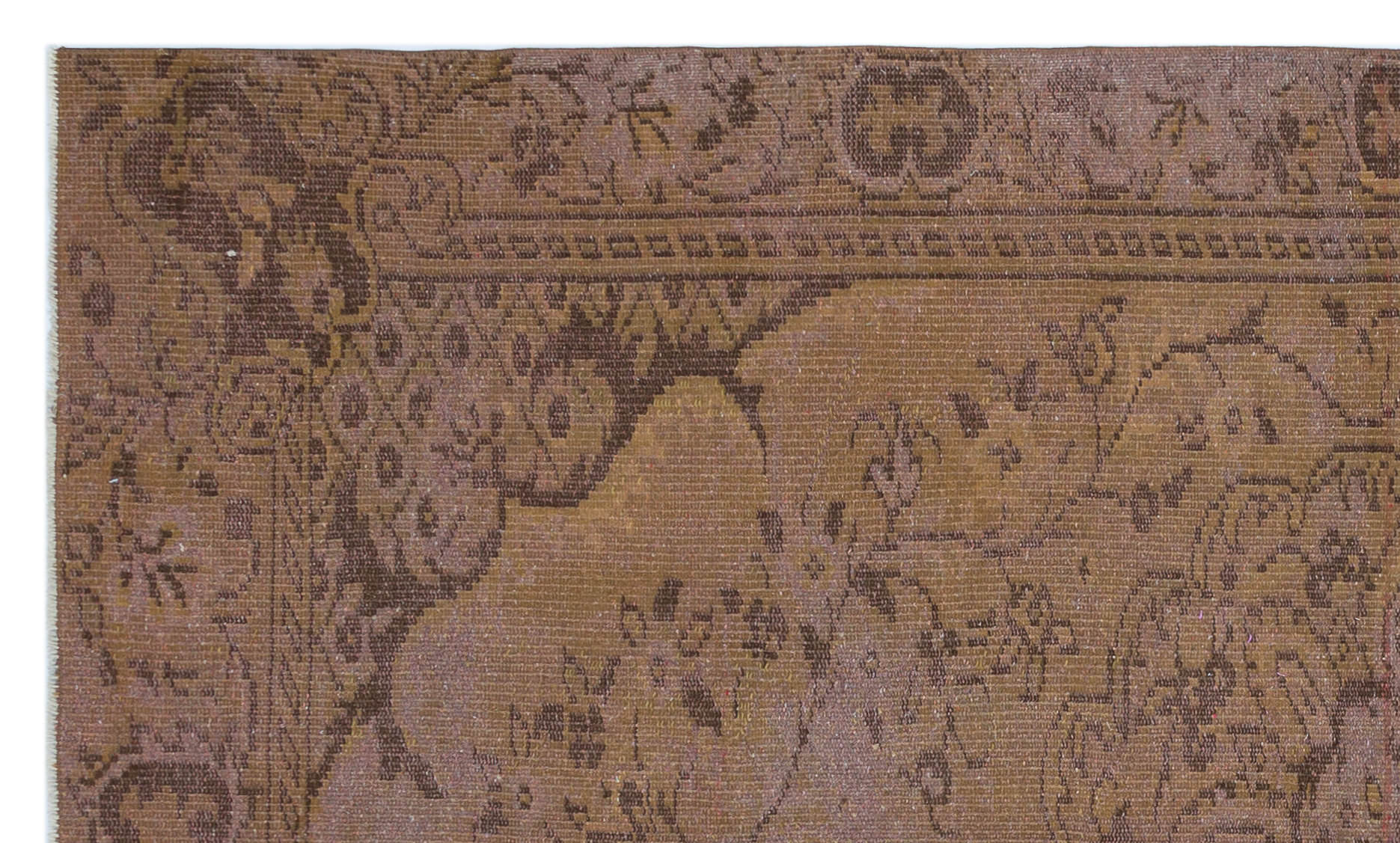 Brown Over Dyed Vintage Rug 5'1'' x 8'7'' ft 156 x 262 cm