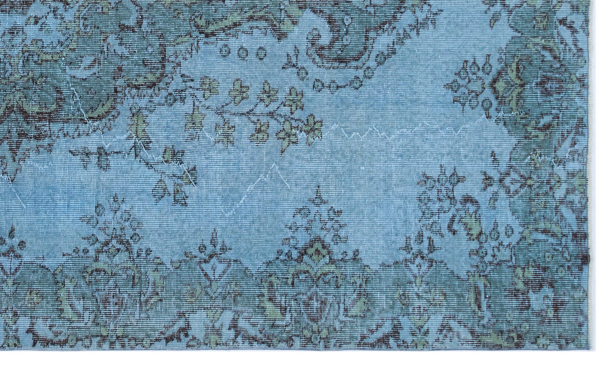 Blue Over Dyed Vintage Rug 5'5'' x 9'2'' ft 165 x 279 cm
