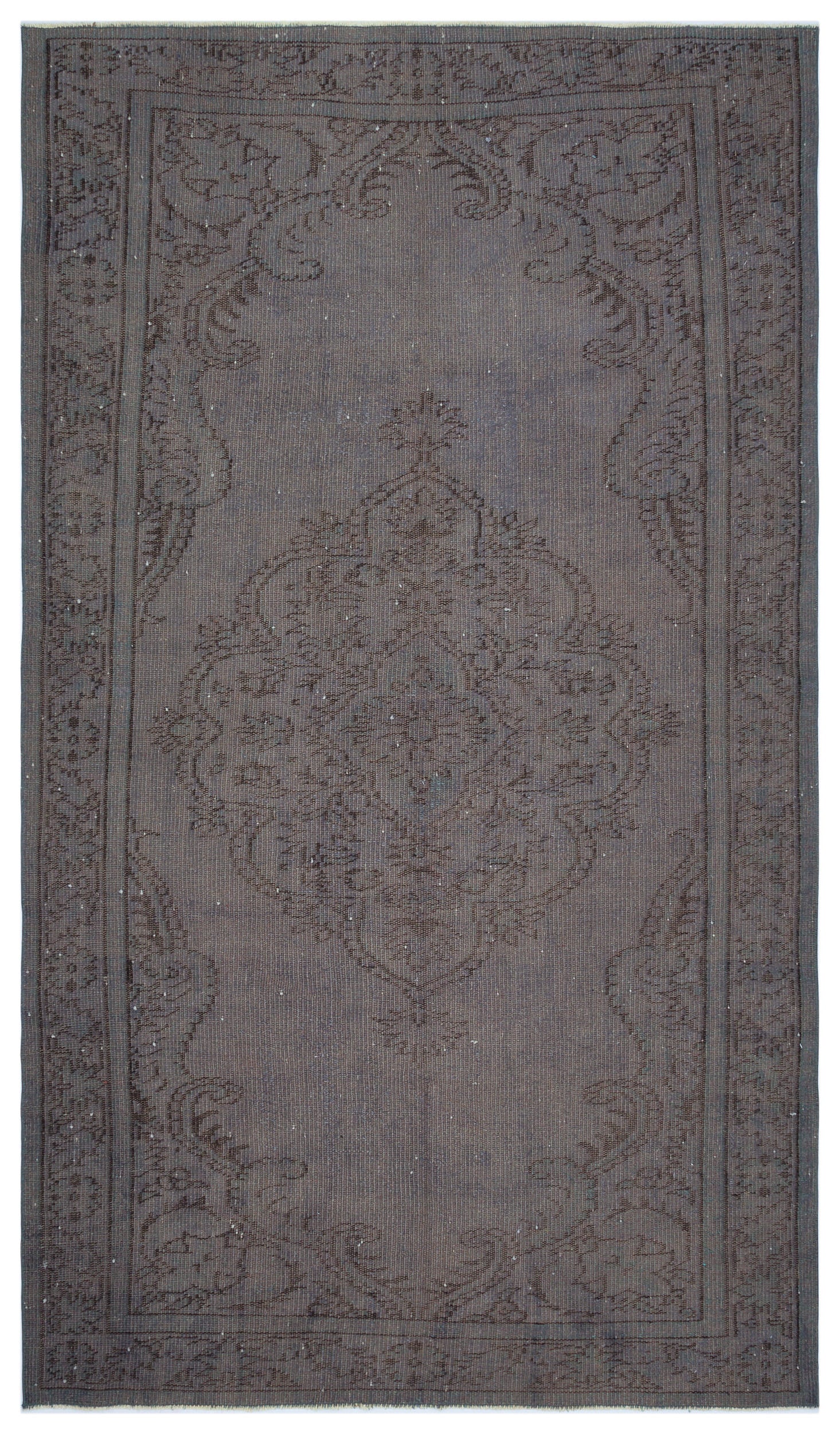Gray Over Dyed Vintage Rug 5'7'' x 9'8'' ft 170 x 294 cm