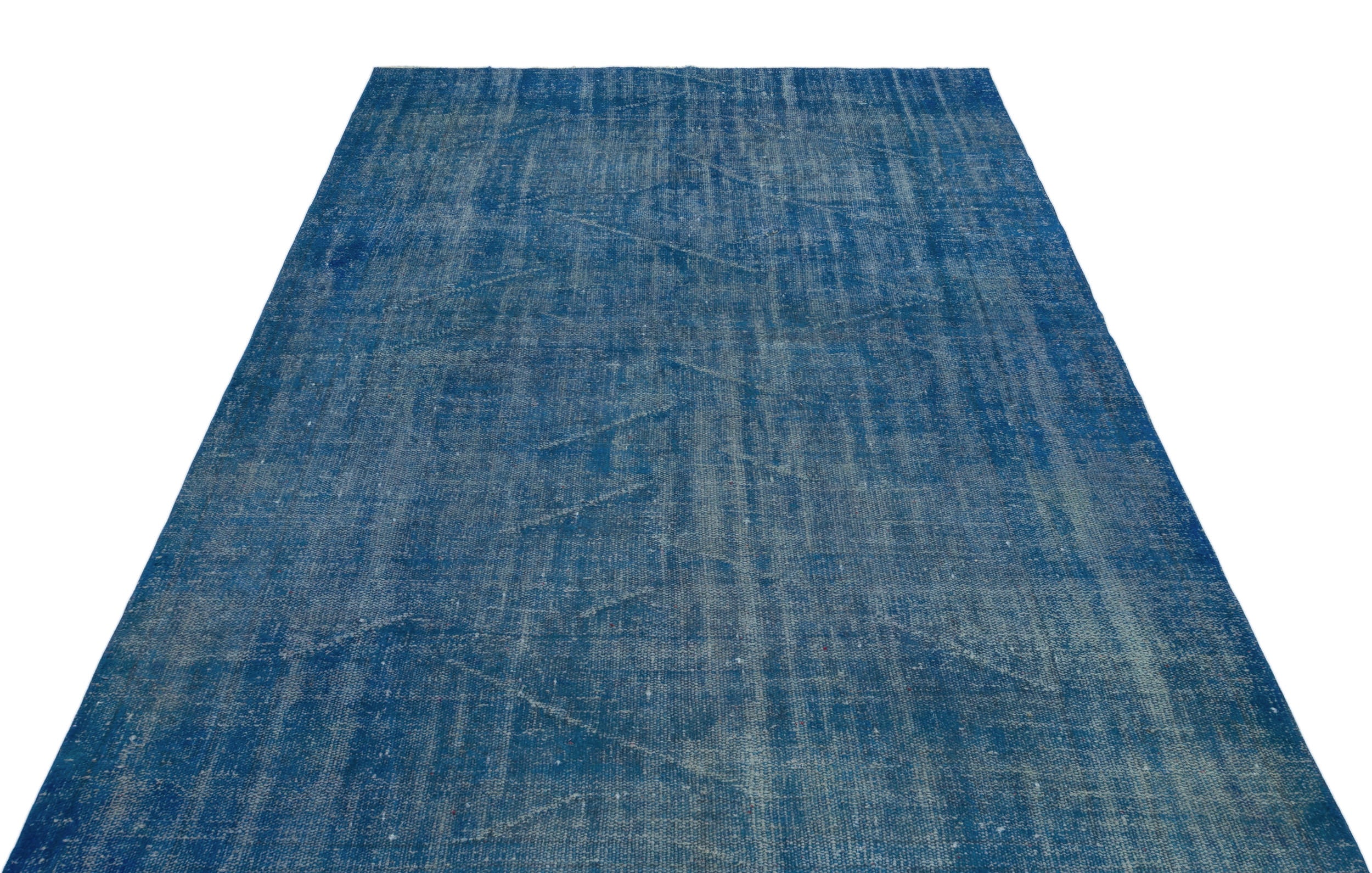 Blue Over Dyed Vintage Rug 5'7'' x 8'4'' ft 170 x 254 cm