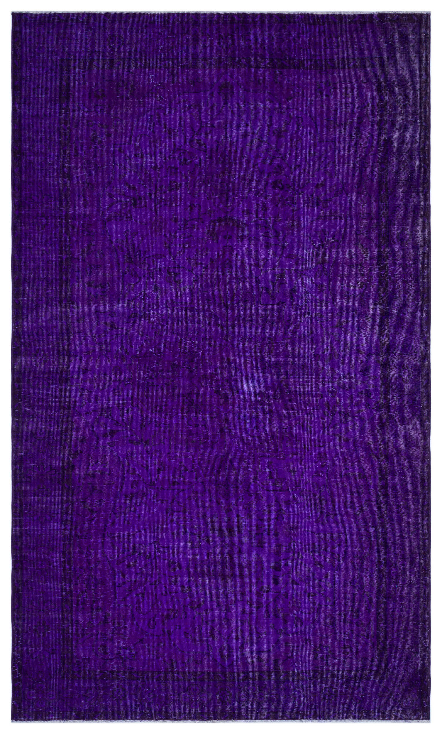 Purple Over Dyed Vintage Rug 5'6'' x 9'5'' ft 167 x 286 cm