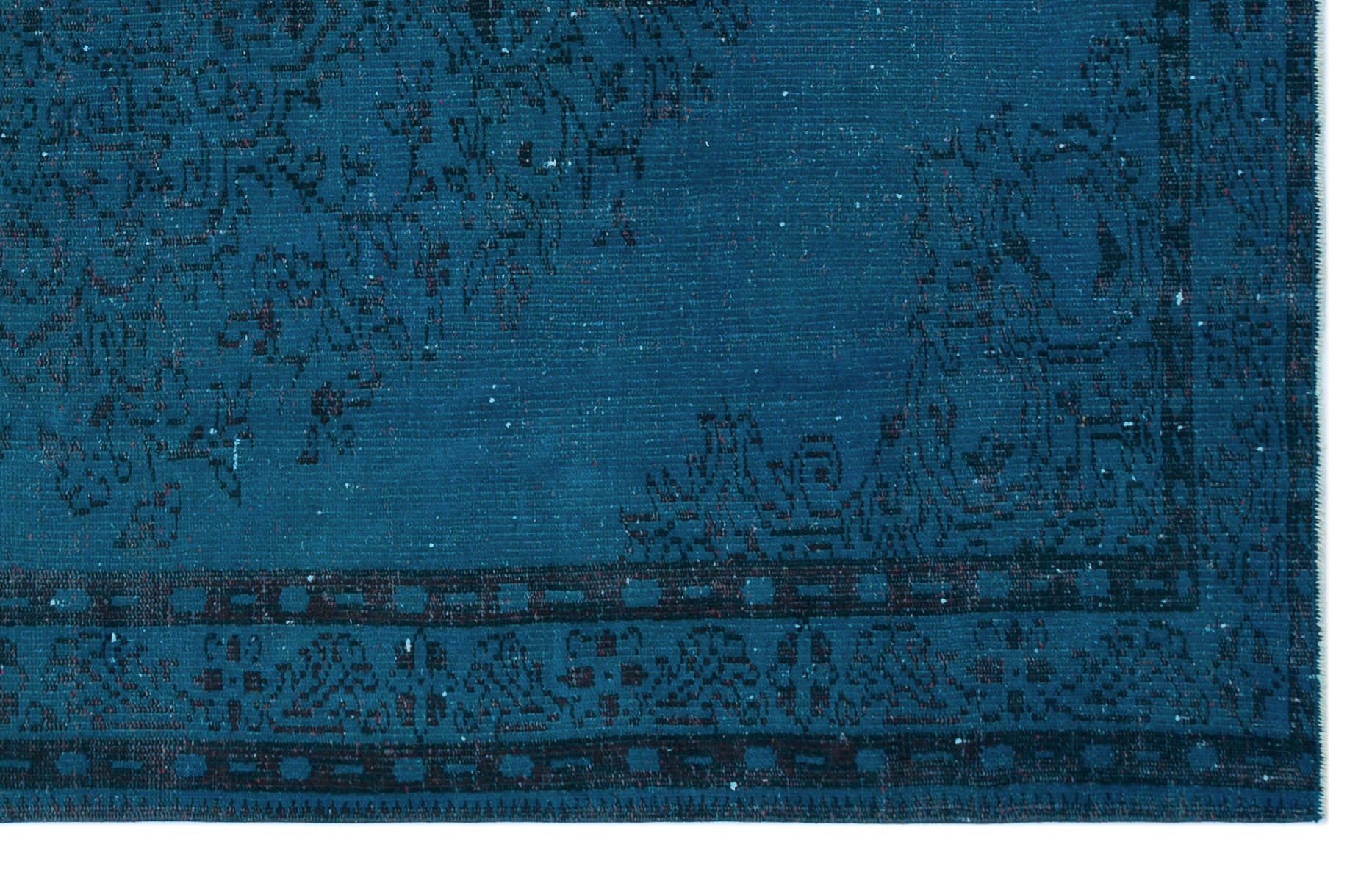 Turquoise  Over Dyed Vintage Rug 5'7'' x 8'8'' ft 169 x 263 cm