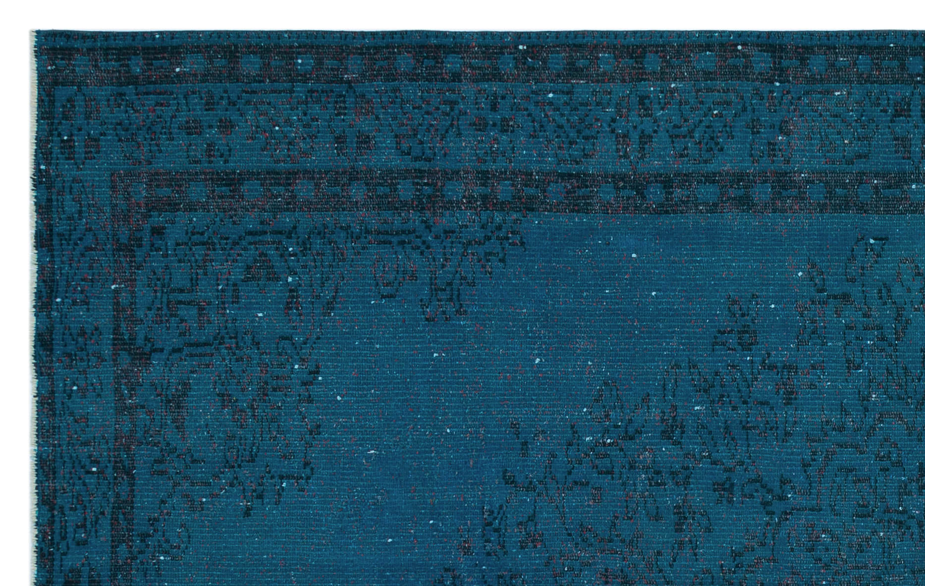 Turquoise  Over Dyed Vintage Rug 5'7'' x 8'8'' ft 169 x 263 cm