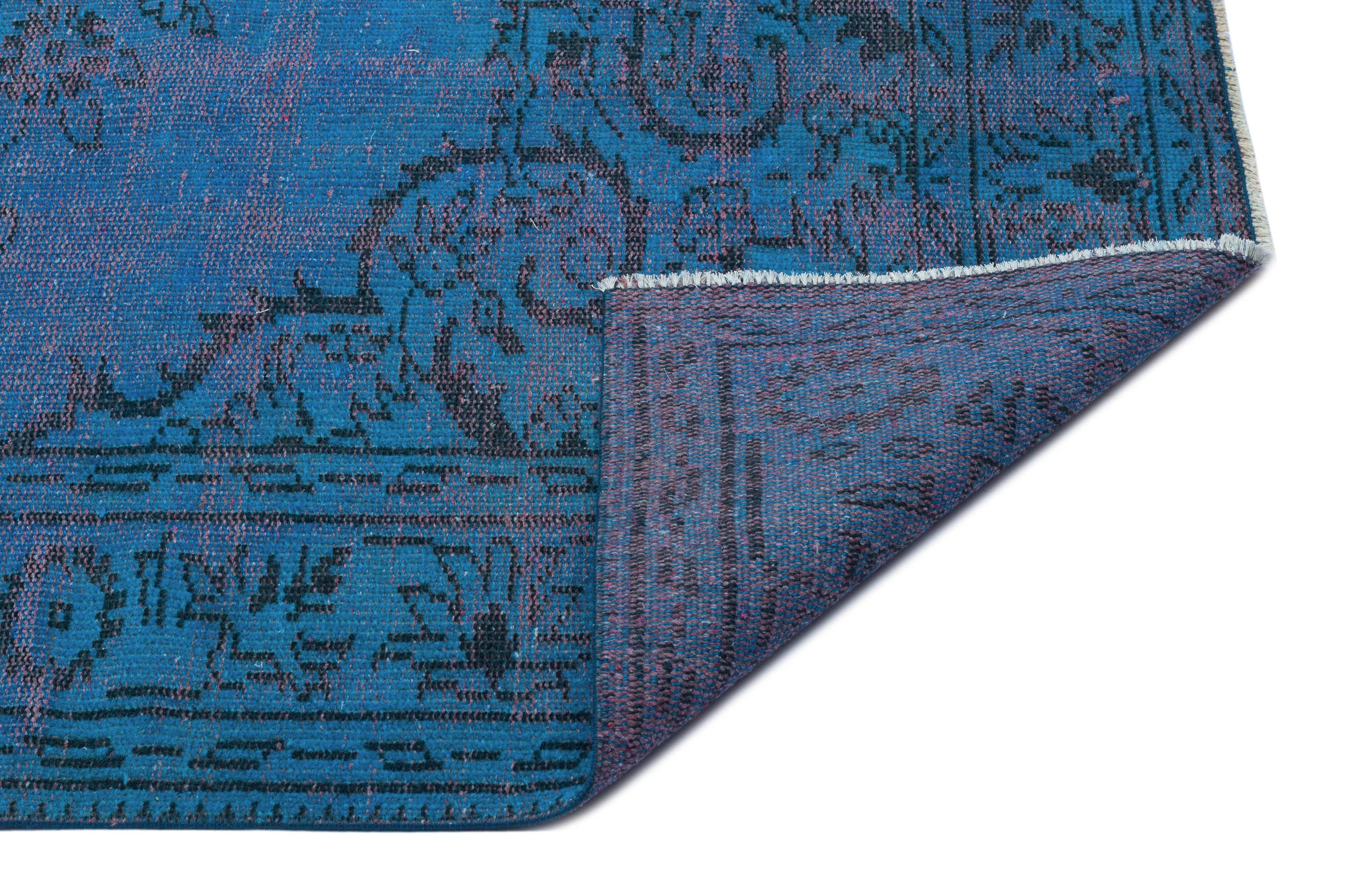 Turquoise  Over Dyed Vintage Rug 5'10'' x 9'5'' ft 178 x 288 cm