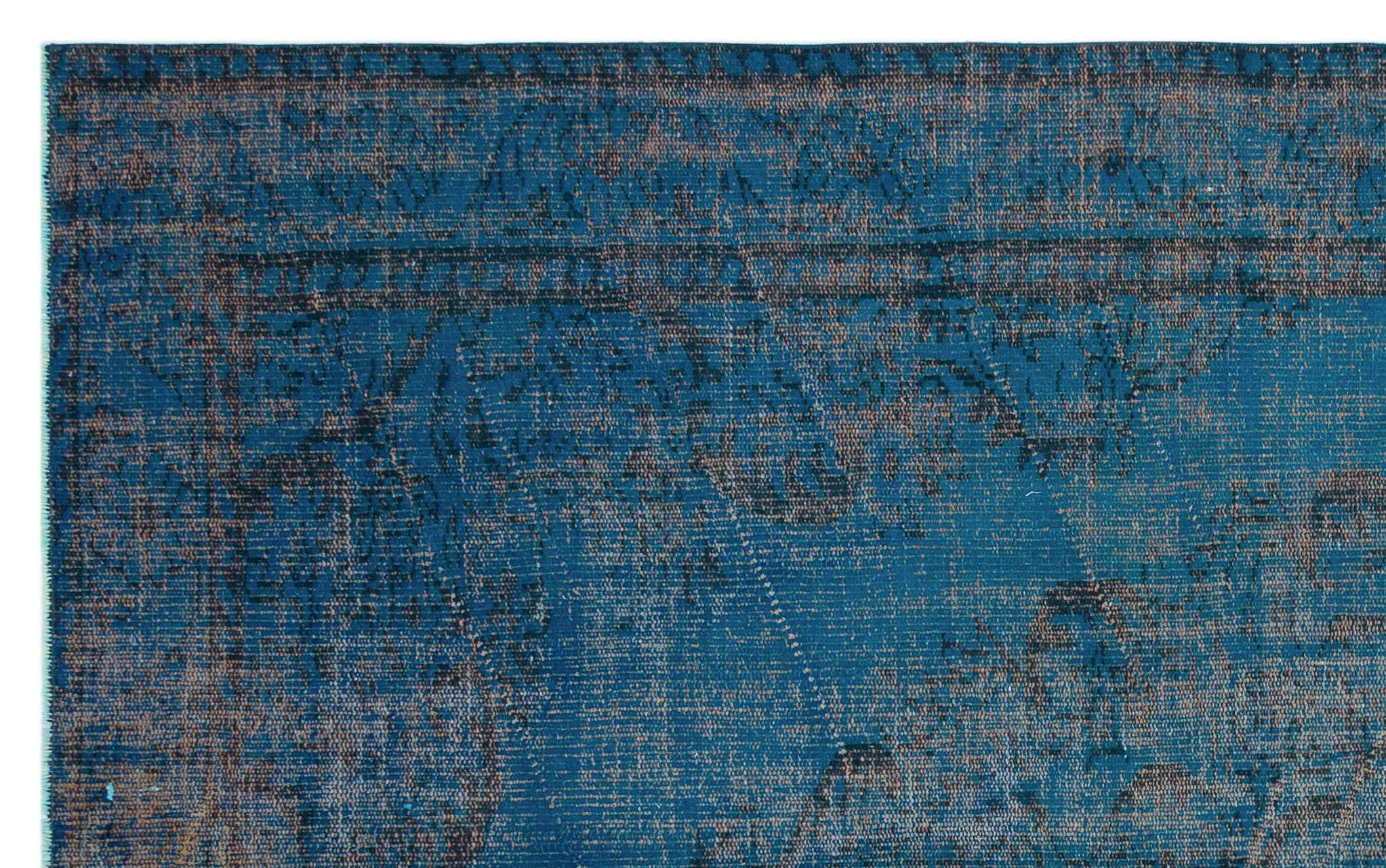 Turquoise  Over Dyed Vintage Rug 5'11'' x 9'5'' ft 180 x 287 cm
