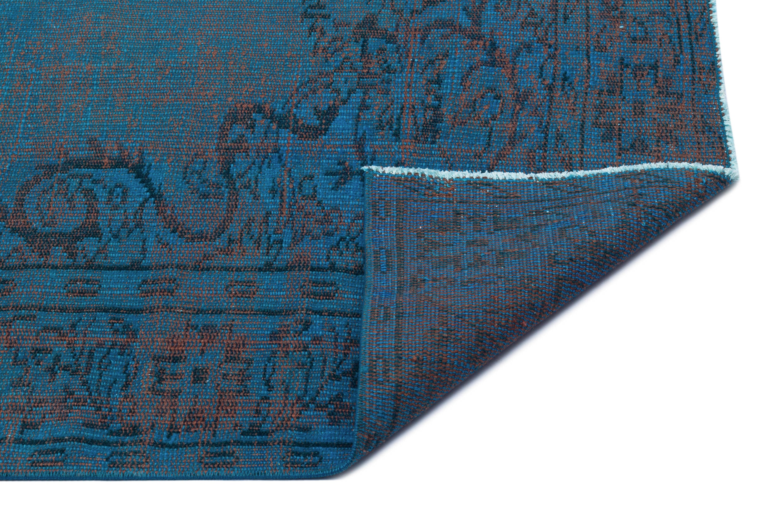 Turquoise  Over Dyed Vintage Rug 6'4'' x 10'2'' ft 192 x 310 cm