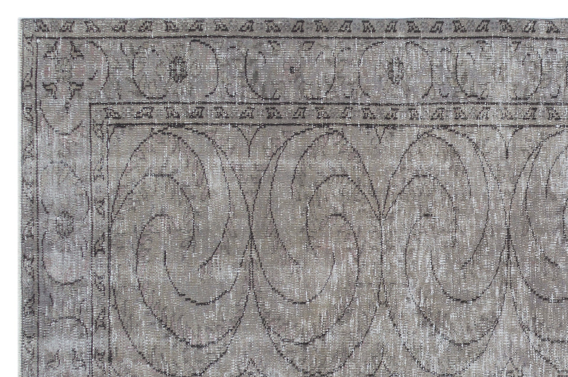Gray Over Dyed Vintage Rug 5'10'' x 8'11'' ft 177 x 272 cm