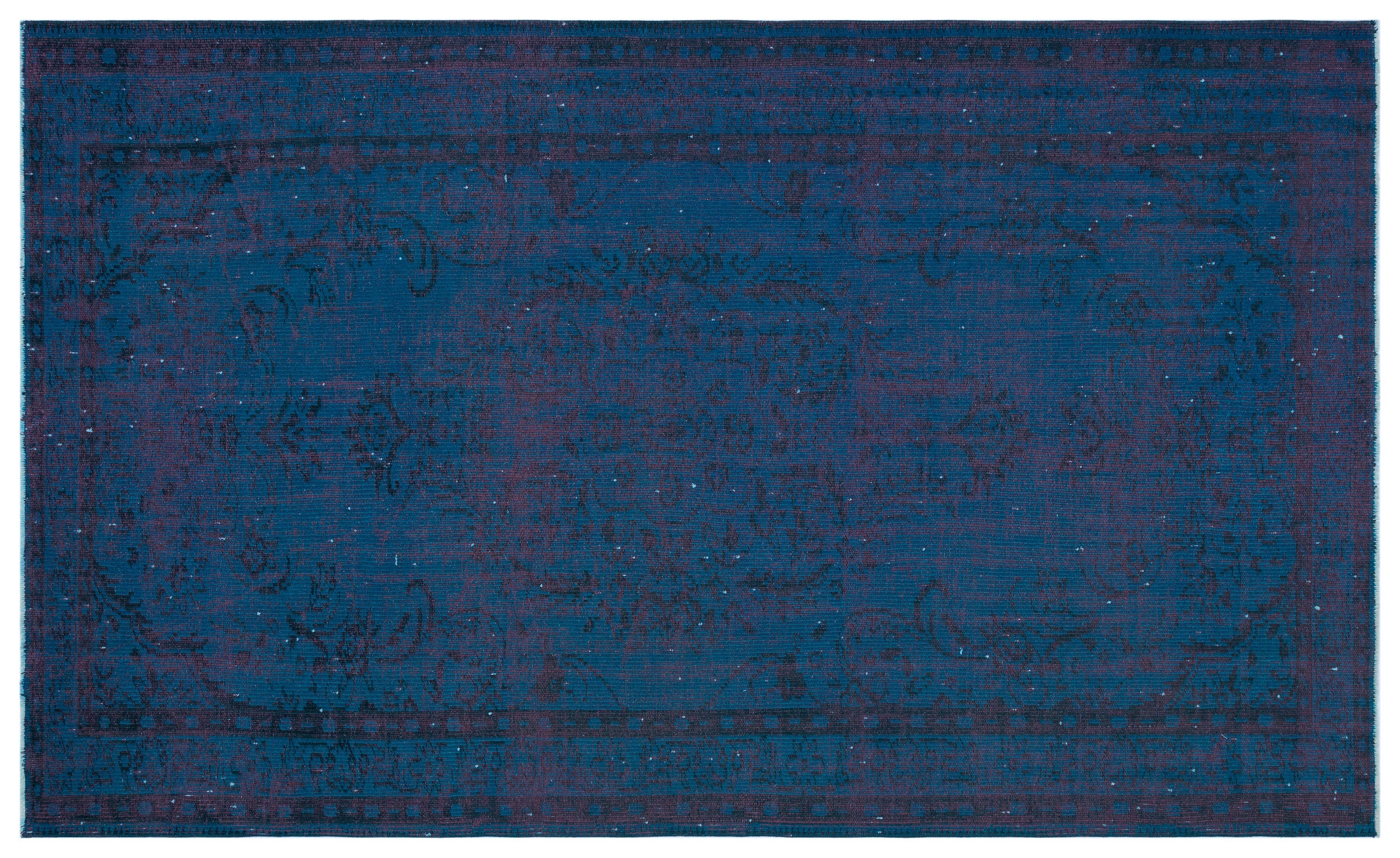 Blue Over Dyed Vintage Rug 5'3'' x 8'9'' ft 160 x 267 cm