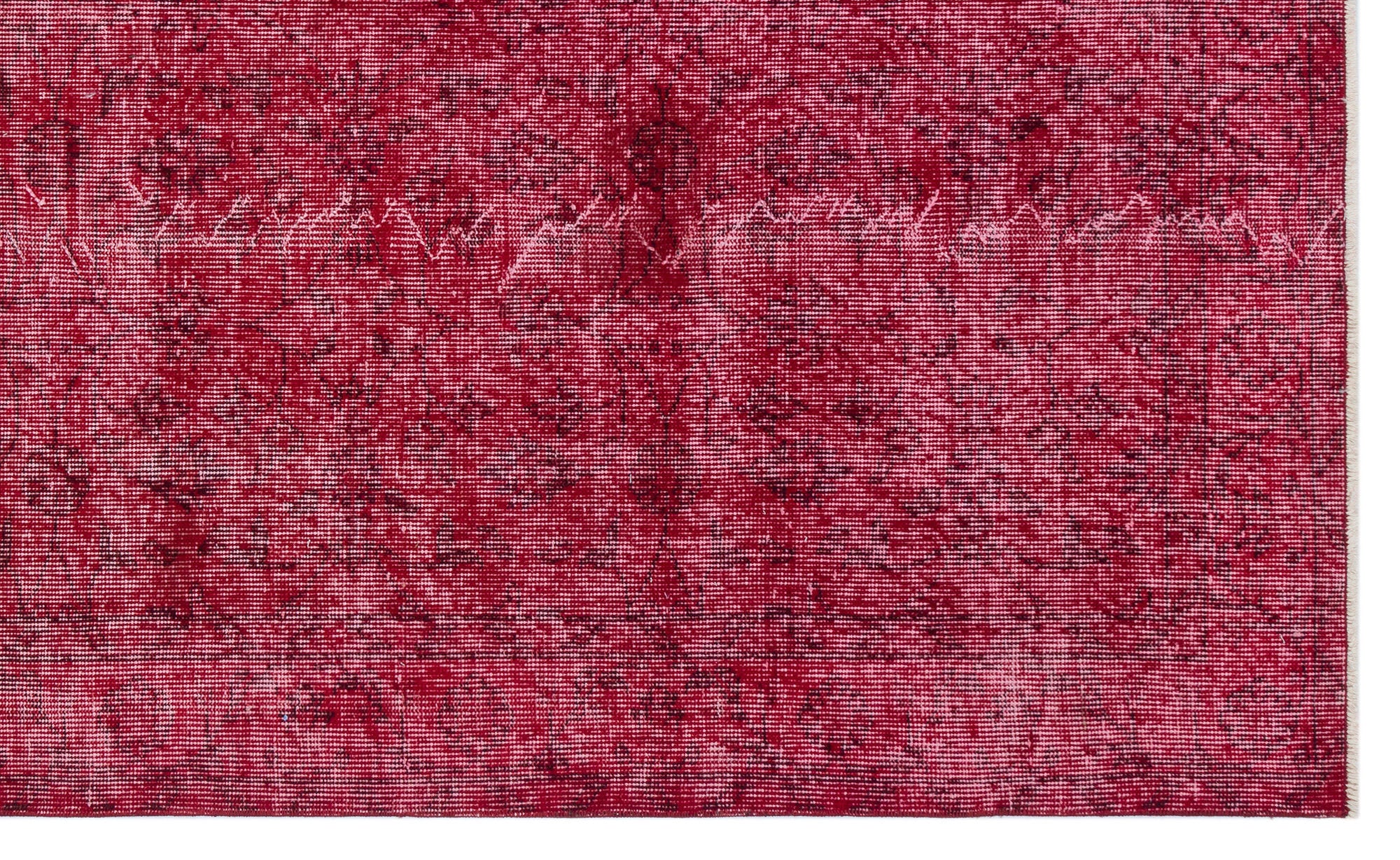 Red Over Dyed Vintage Rug 5'0'' x 8'4'' ft 153 x 255 cm