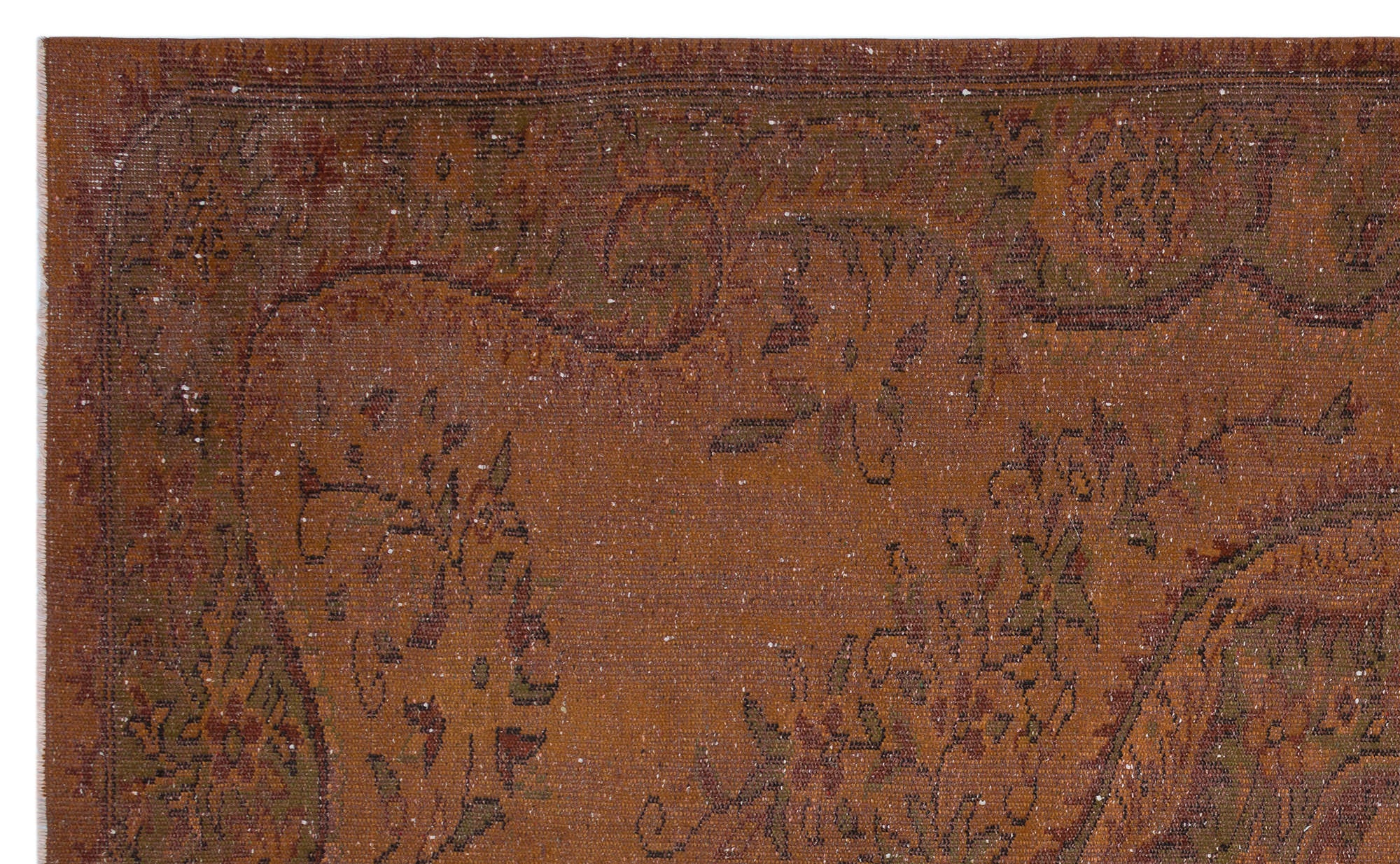 Brown Over Dyed Vintage Rug 5'12'' x 9'9'' ft 182 x 297 cm