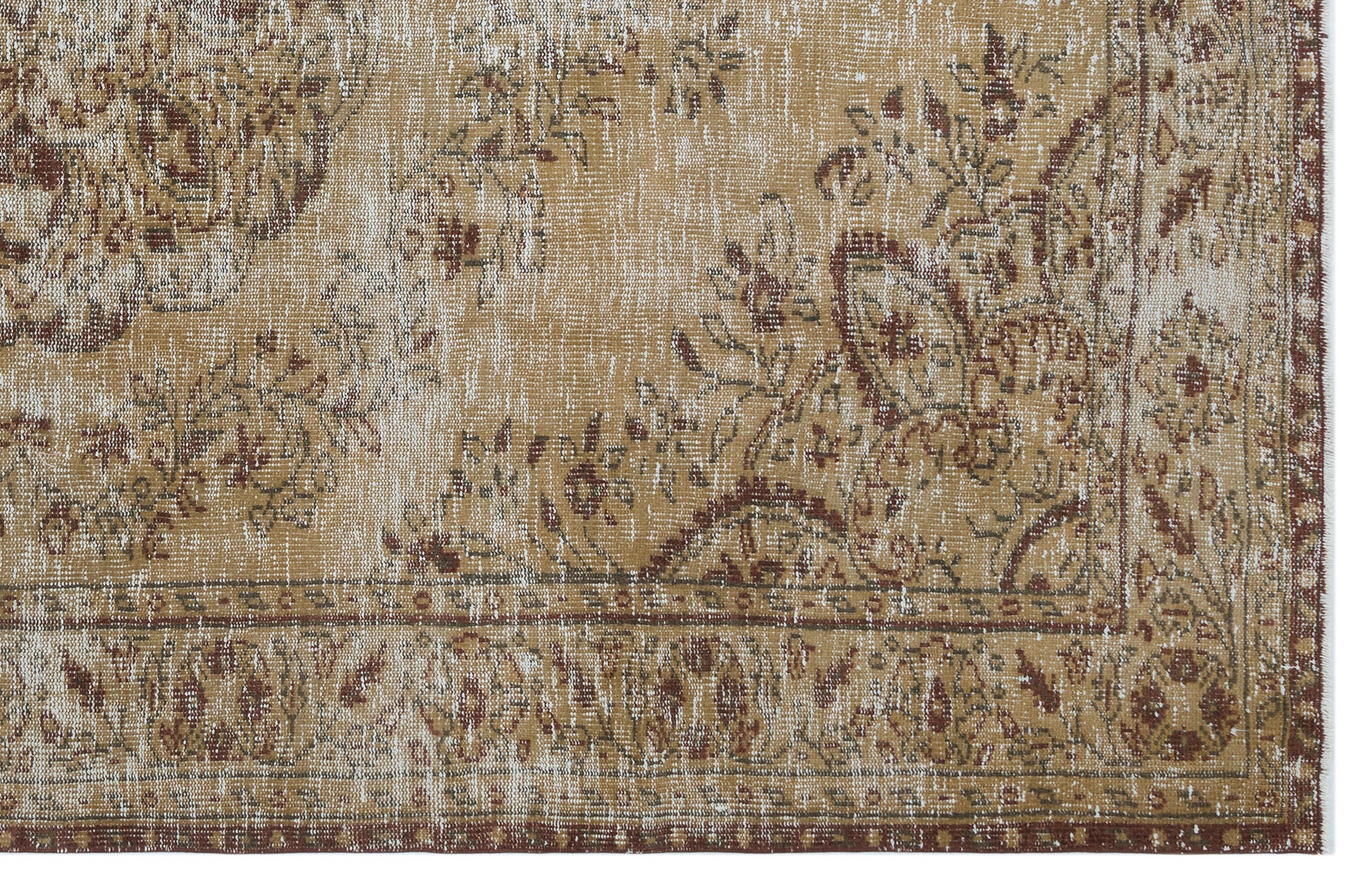 Beige Over Dyed Vintage Rug 6'2'' x 9'6'' ft 187 x 290 cm