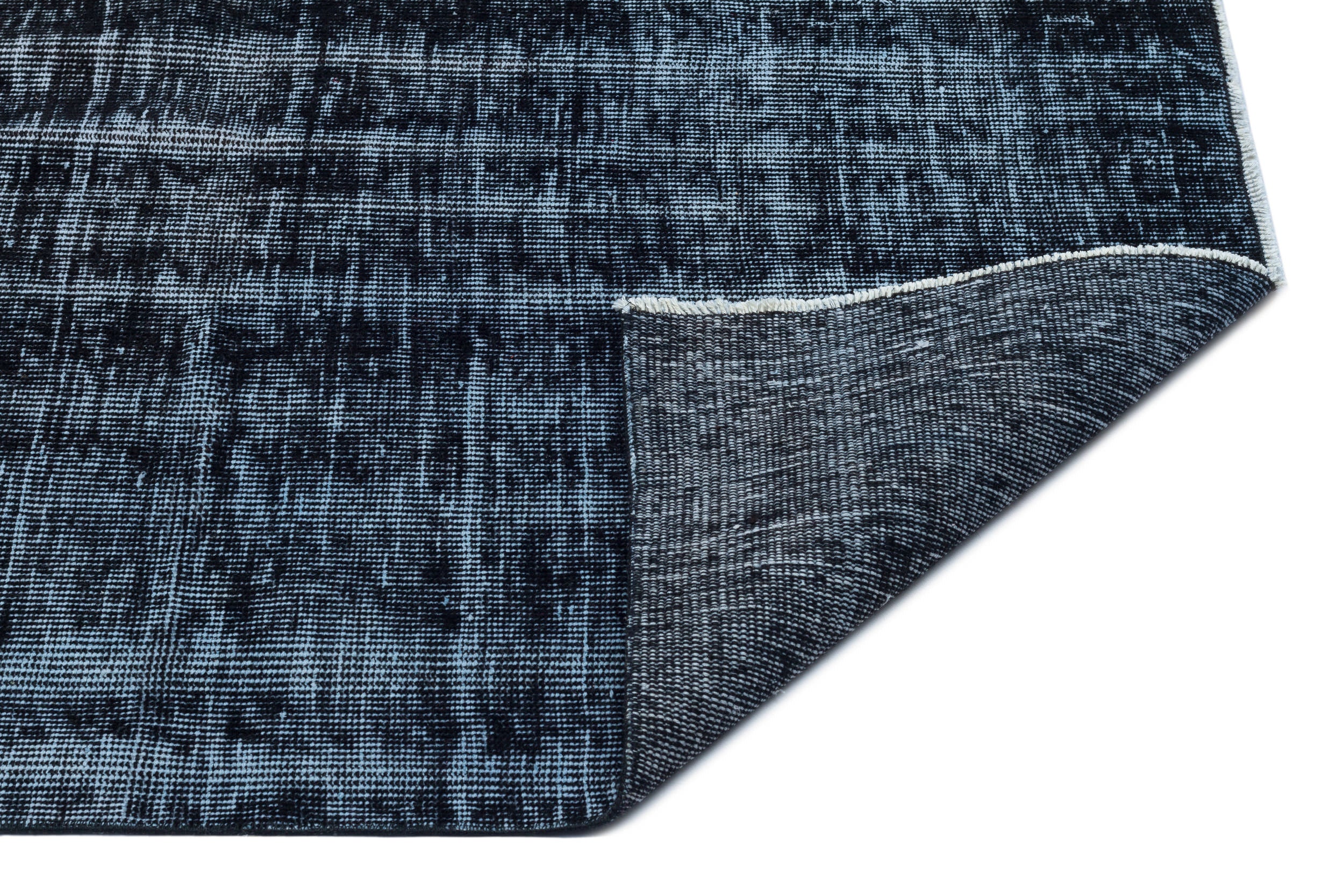 Black Over Dyed Vintage Rug 5'5'' x 9'3'' ft 165 x 281 cm