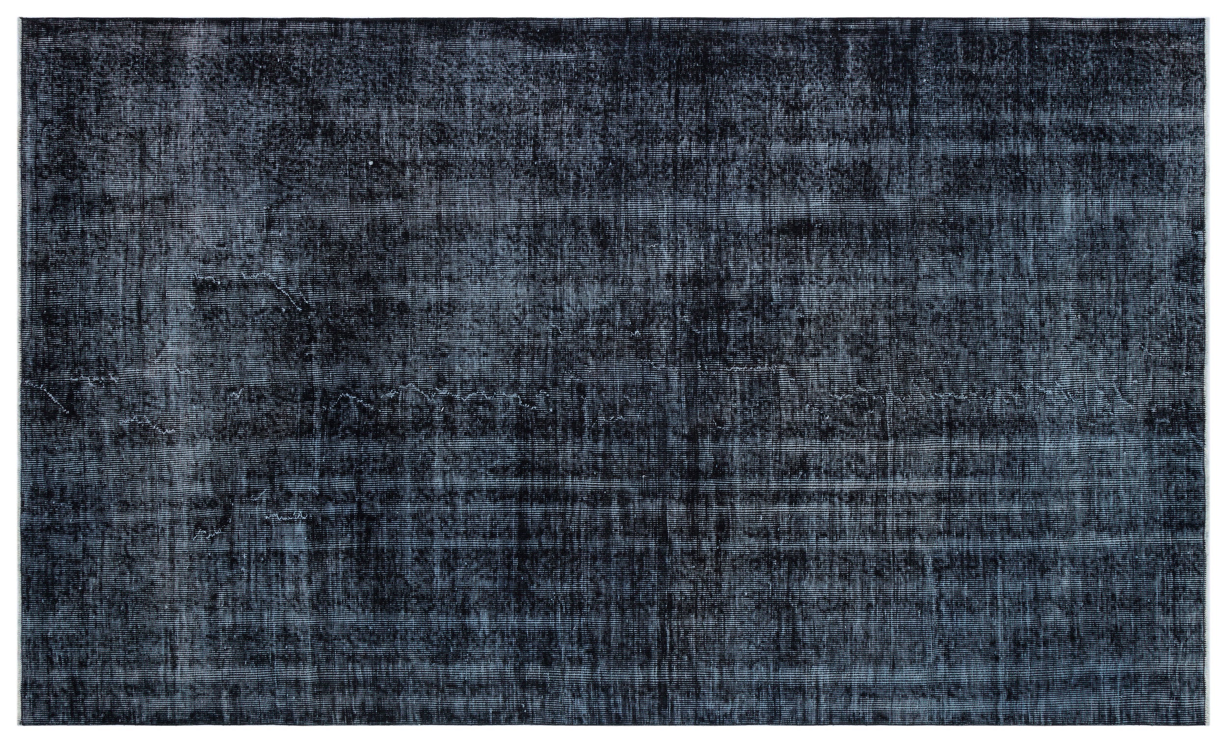 Black Over Dyed Vintage Rug 5'5'' x 9'3'' ft 165 x 281 cm