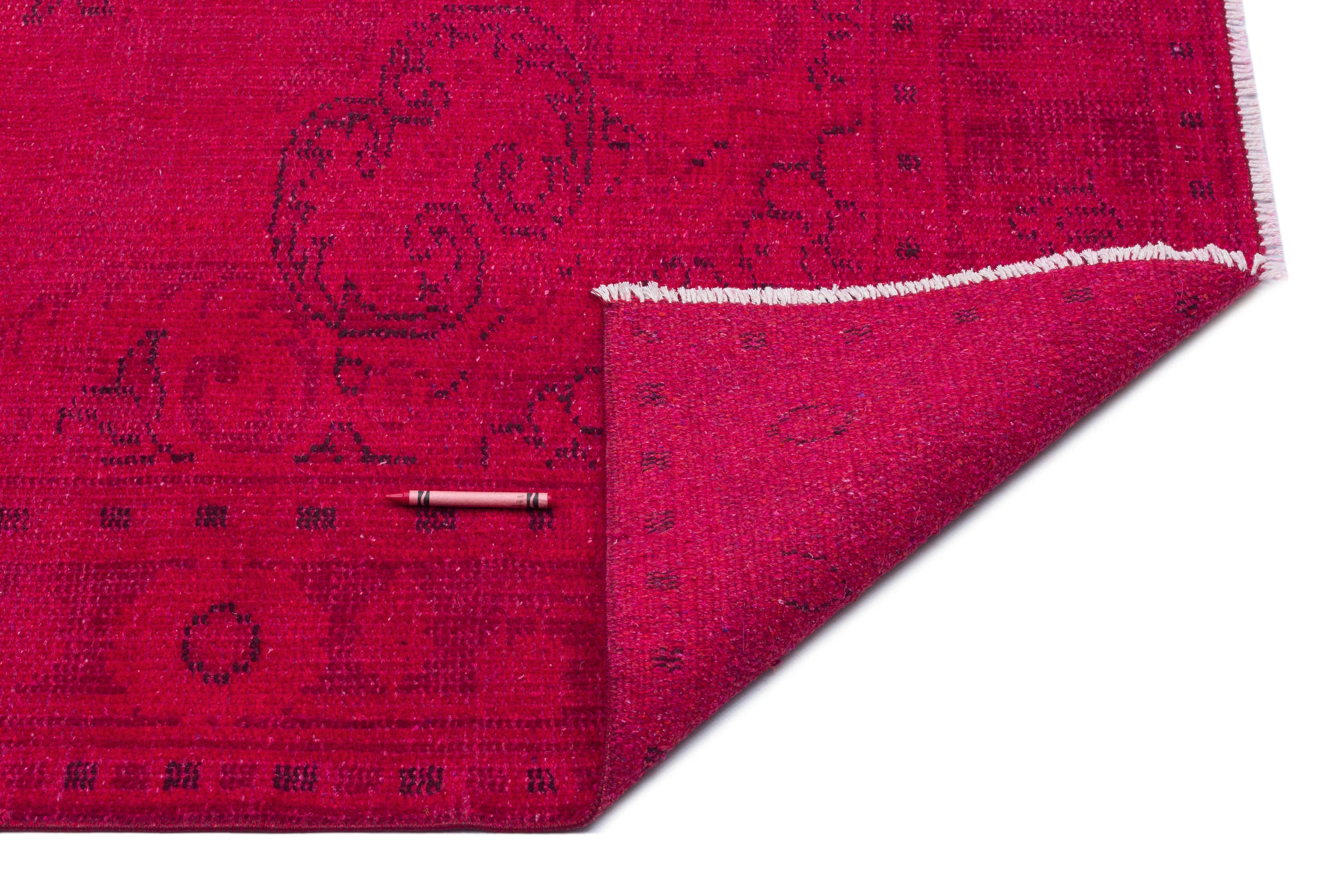 Red Over Dyed Vintage Rug 5'7'' x 9'1'' ft 170 x 277 cm