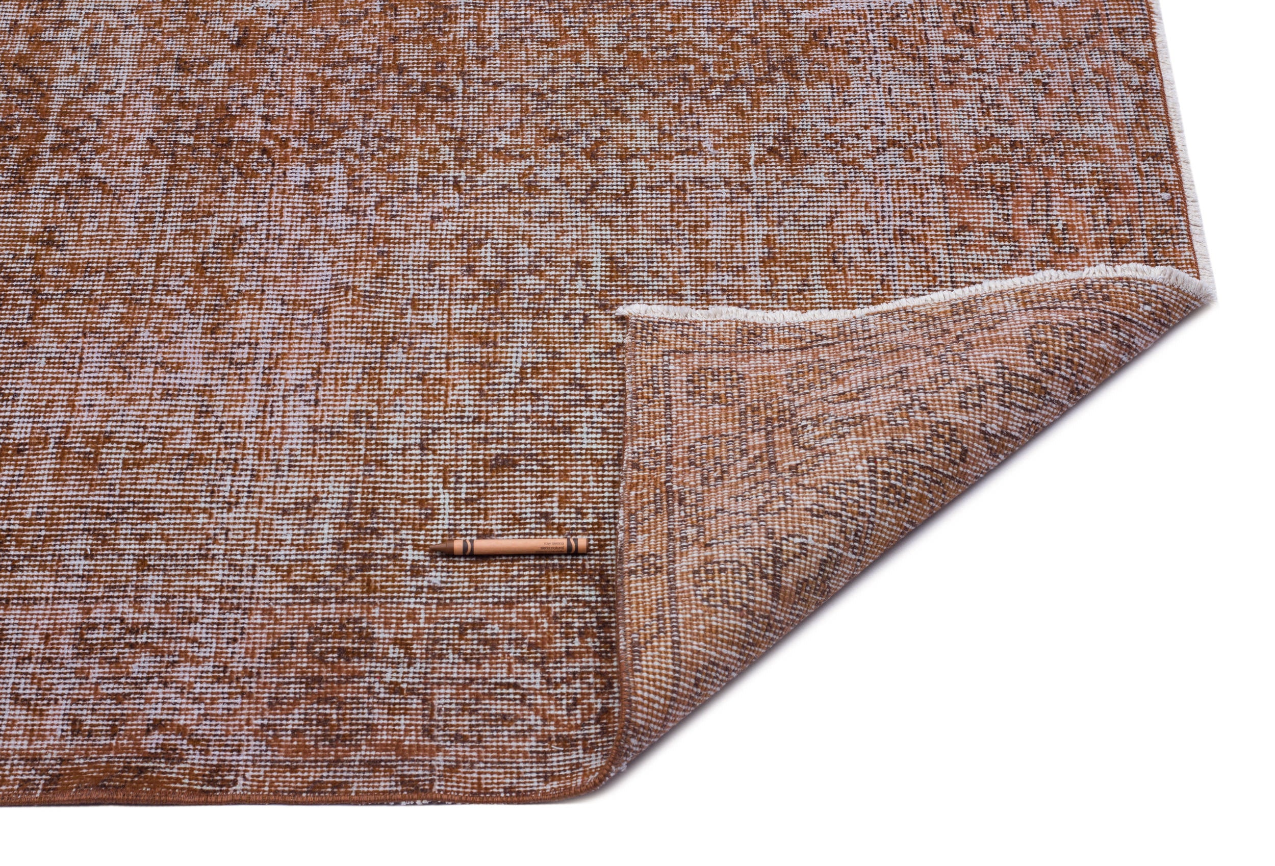Brown Over Dyed Vintage Rug 4'11'' x 8'4'' ft 150 x 253 cm