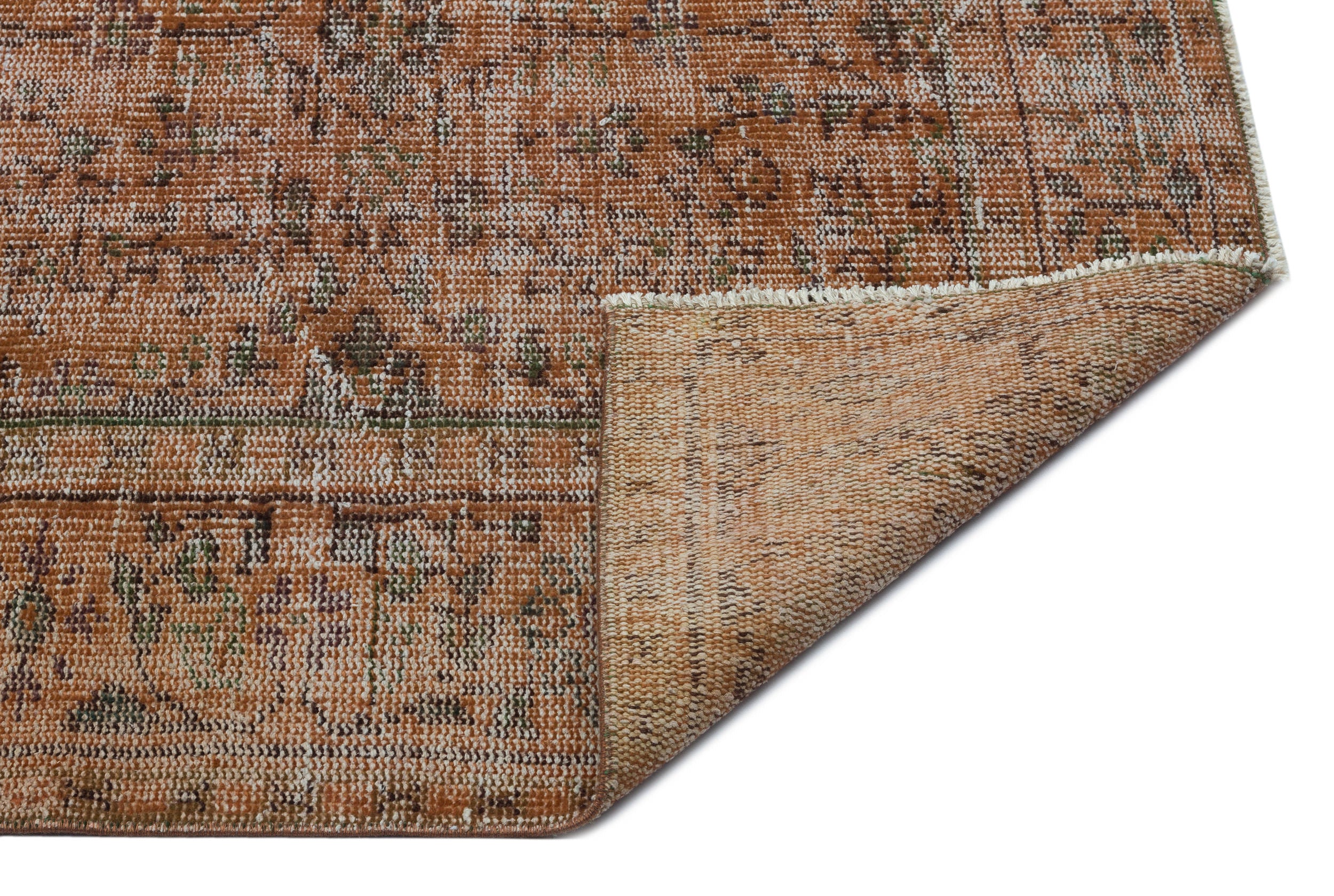 Brown Over Dyed Vintage Rug 6'8'' x 9'11'' ft 204 x 303 cm